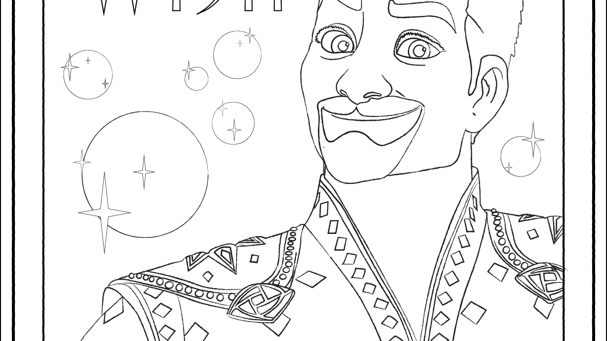 Colouring page of King Magnifico