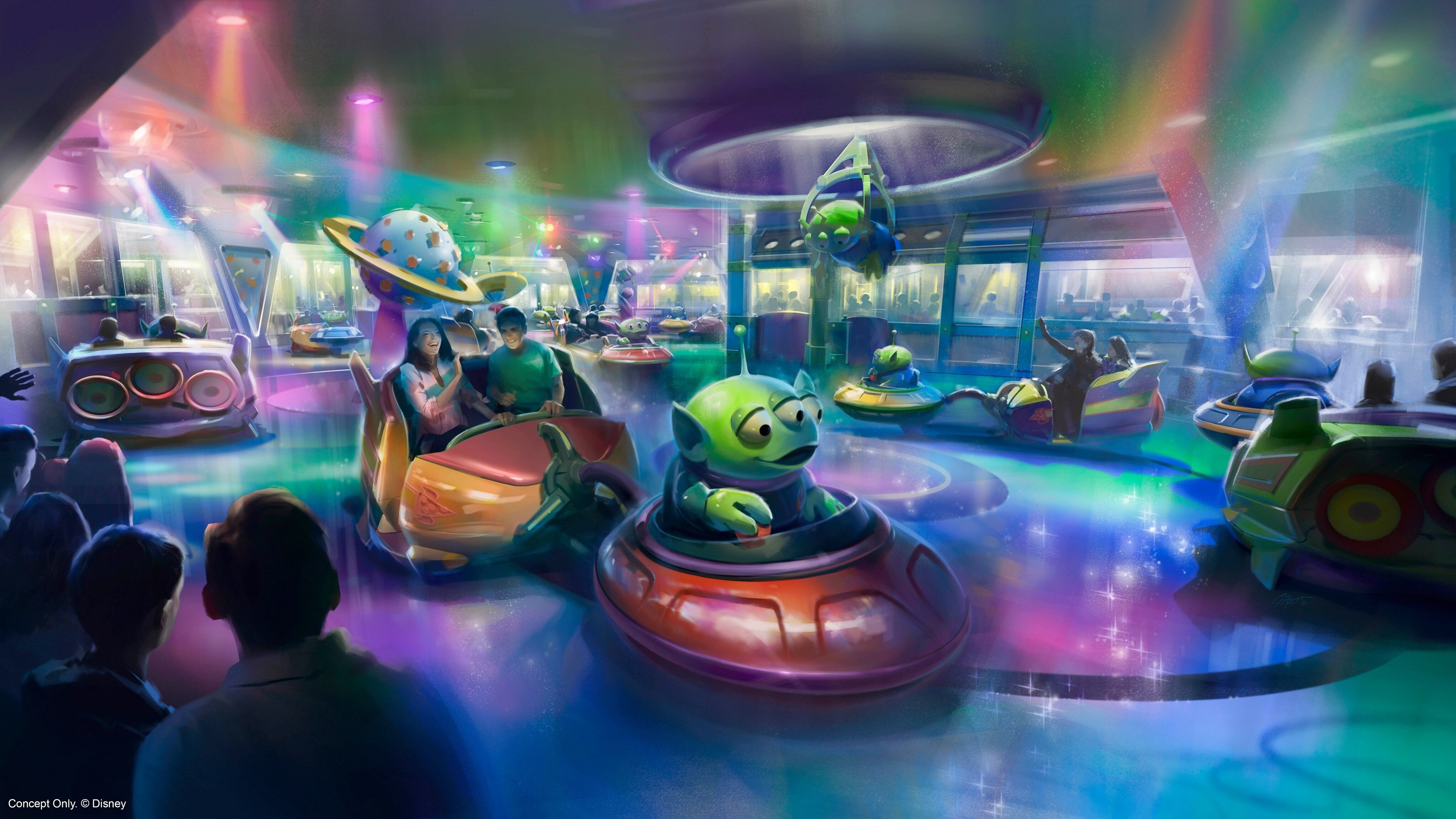 See a First Look at the Alien Swirling Saucers Coming to Toy Story Land at Walt Disney World