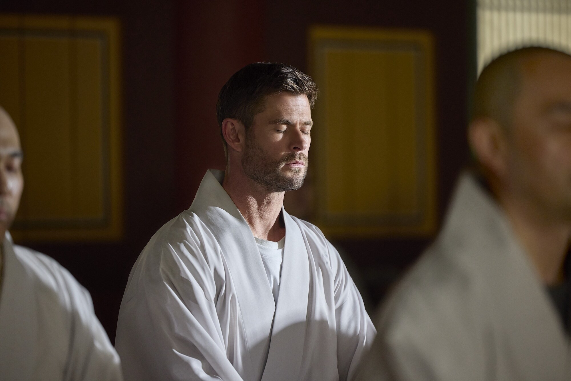 Chris Hemsworth sets out to confront his chronic pain in a bold, immersive journey through South Korea.  Chris visits the Beomeosa Temple in Busan, South Korea. (credit: National Geographic/EvanPaterakis)