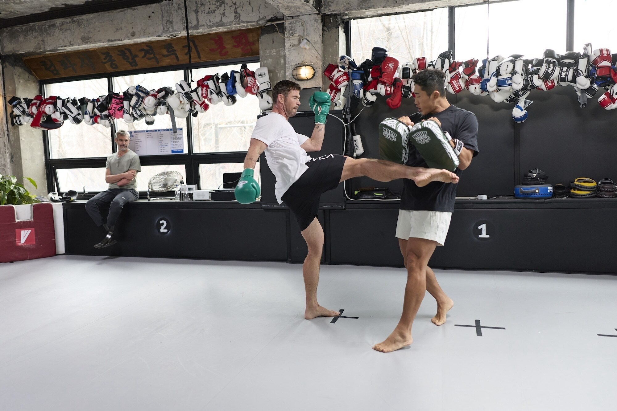 Chris Hemsworth sets out to confront his chronic pain in a bold, immersive journey through South Korea. Chris visits and works with Kim Dong-hyun, better known by his ring name "Stun Gun" is a legendary mixed martial arts (MMA) fighter with the highest number of wins among South Korean fighters. (credit: National Geographic/Evan Paterakis)