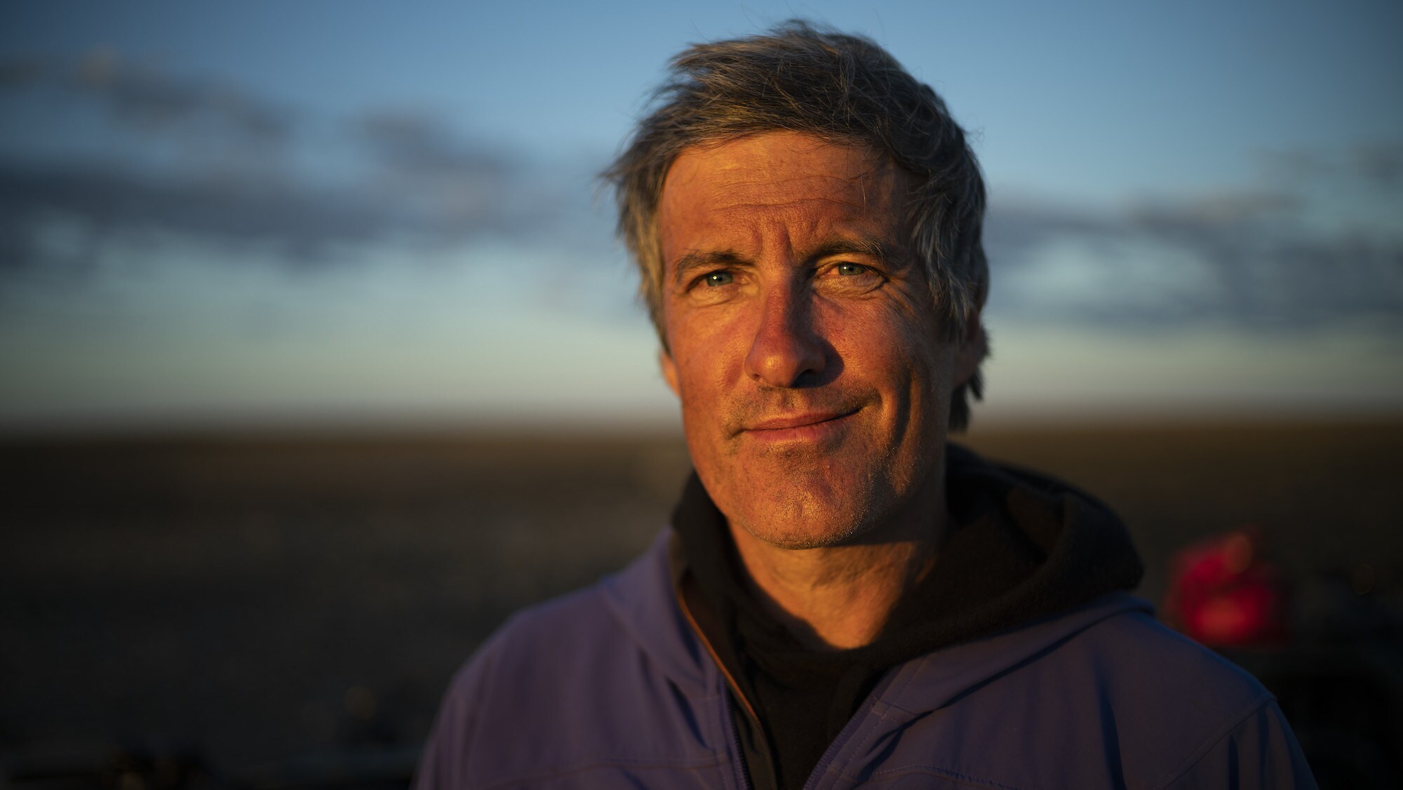 Explorer Mark Synnott poses for a portrait in King William Island, Nunavut, Canada. He is part of a team searching for Sir John Franklin's lost tomb on King William Island, Nunavut, Canada. (National Geographic/Renan Ozturk)