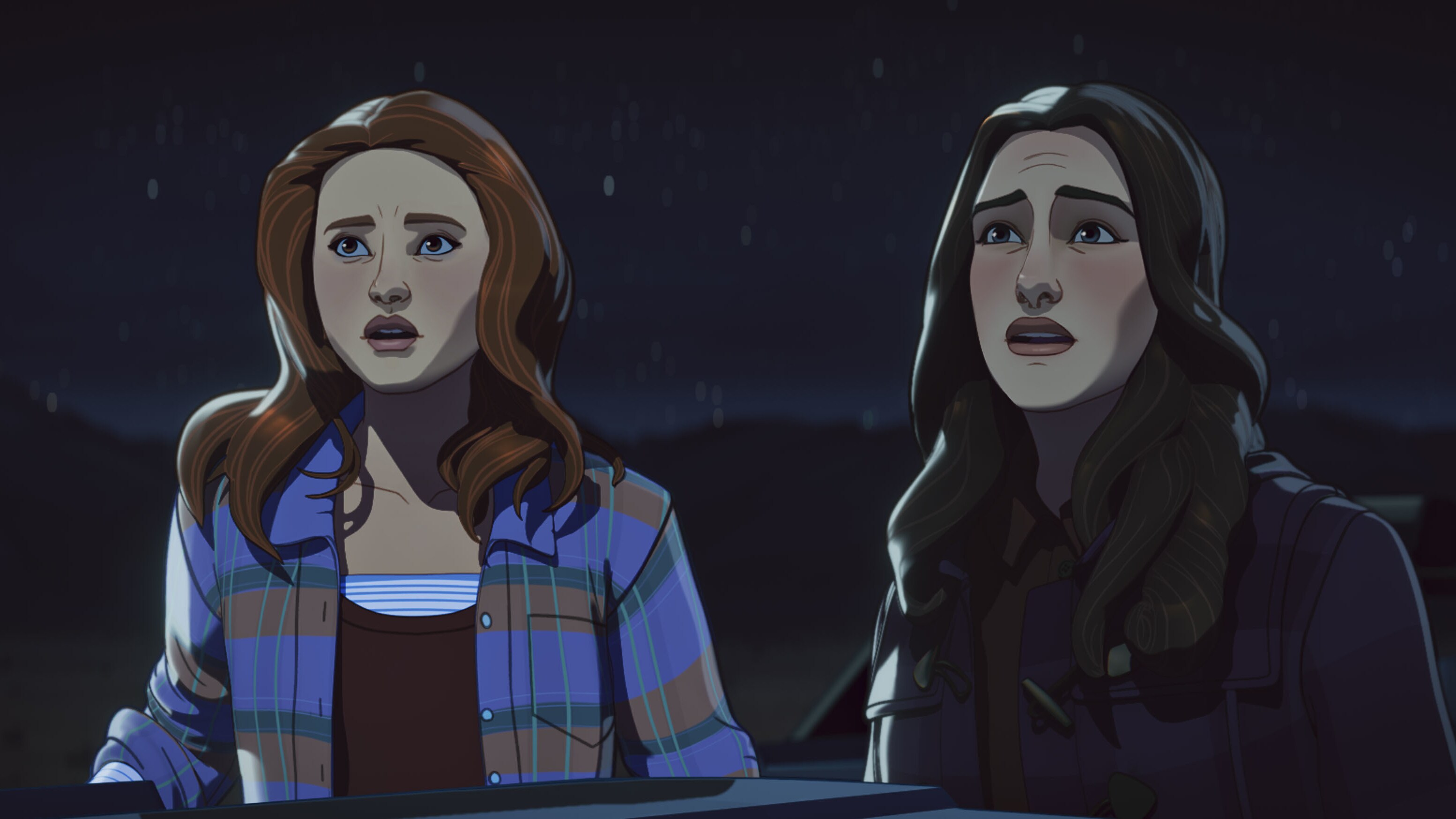 Jane Foster and Darcy in Marvel Studios' WHAT IF…? exclusively on Disney+. ©Marvel Studios 2021. All Rights Reserved.