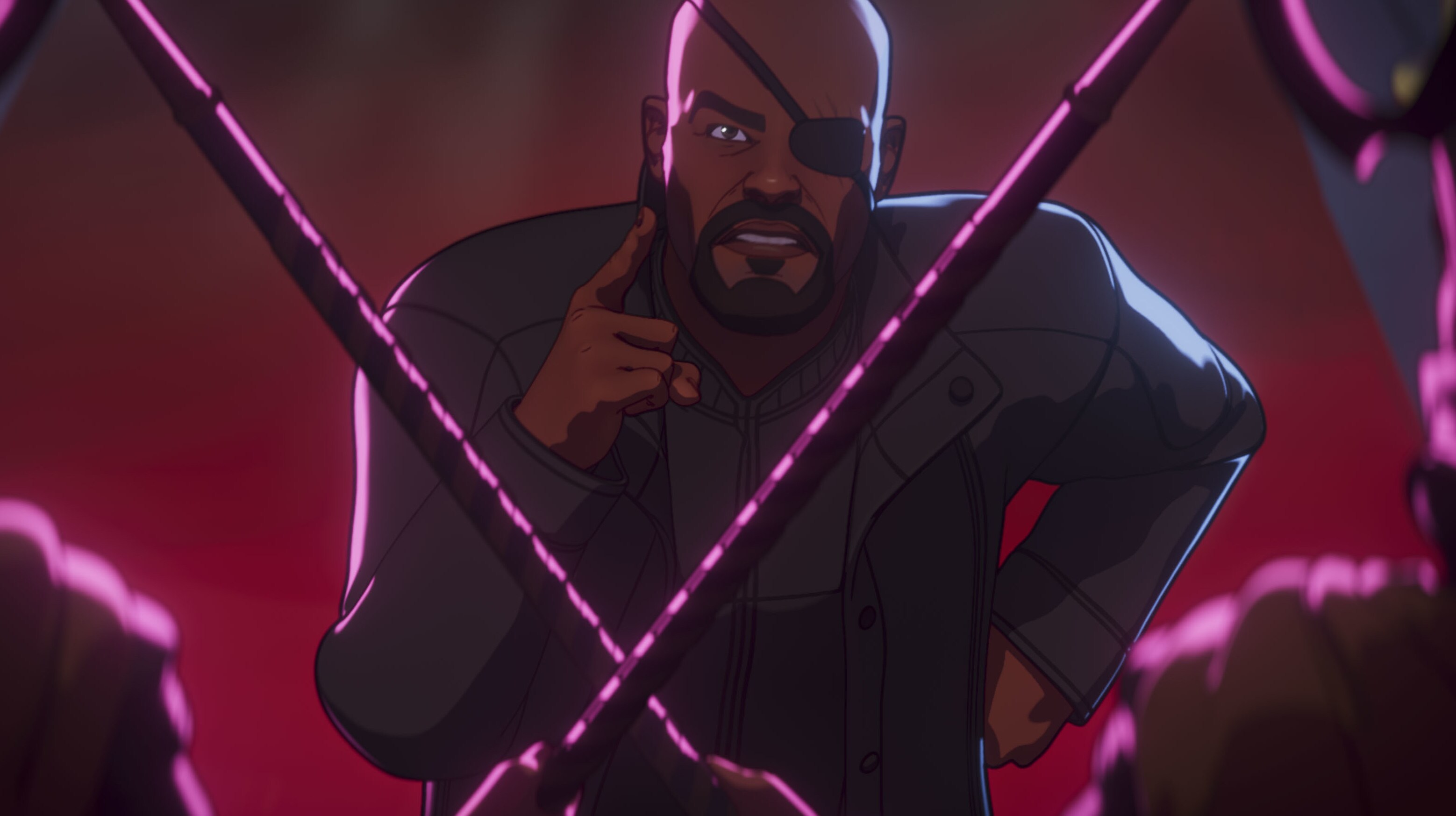 Nick Fury in Marvel Studios' WHAT IF…? exclusively on Disney+. ©Marvel Studios 2021. All Rights Reserved.