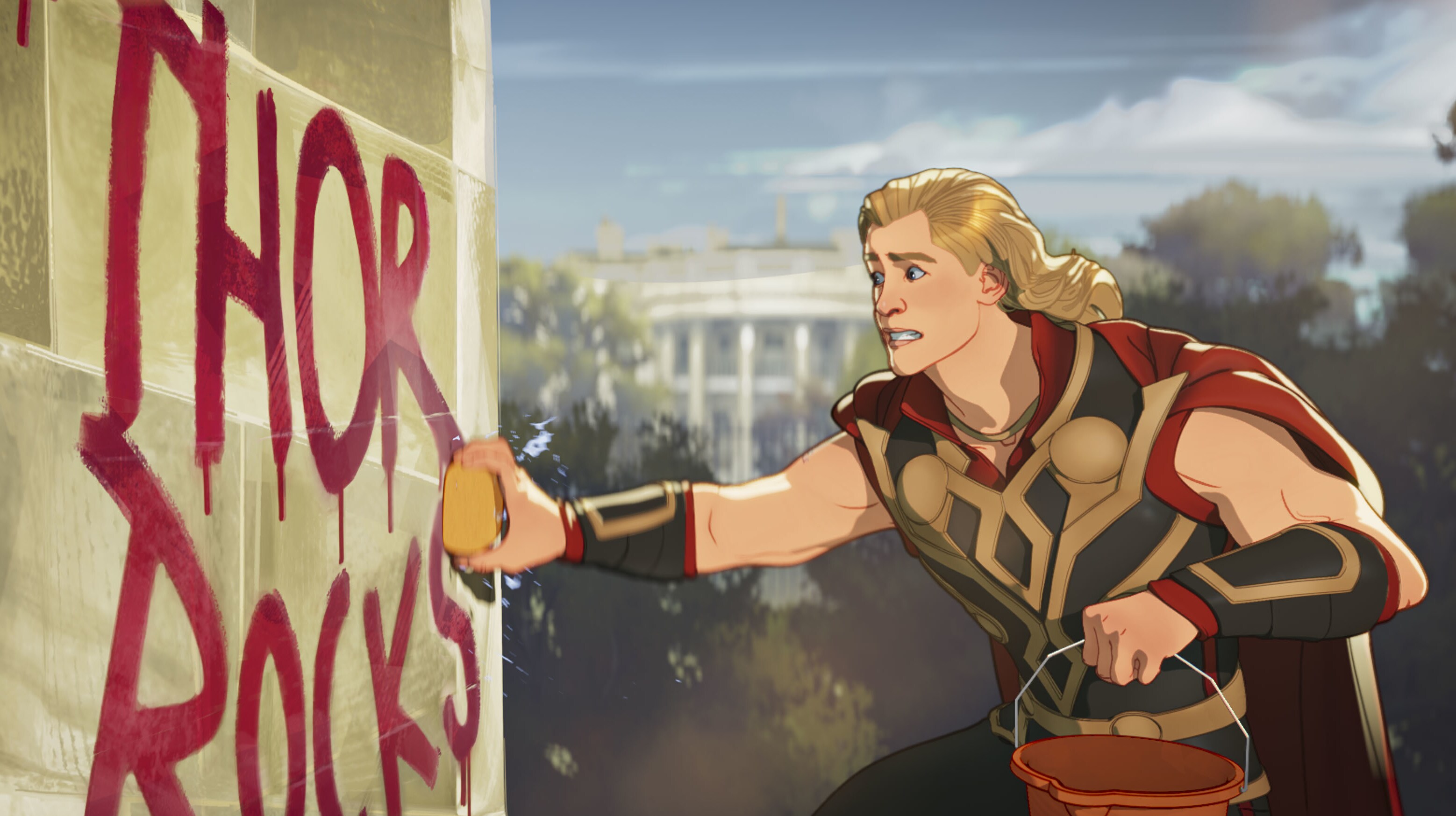 Party Thor in Marvel Studios' WHAT IF…? exclusively on Disney+. ©Marvel Studios 2021. All Rights Reserved.