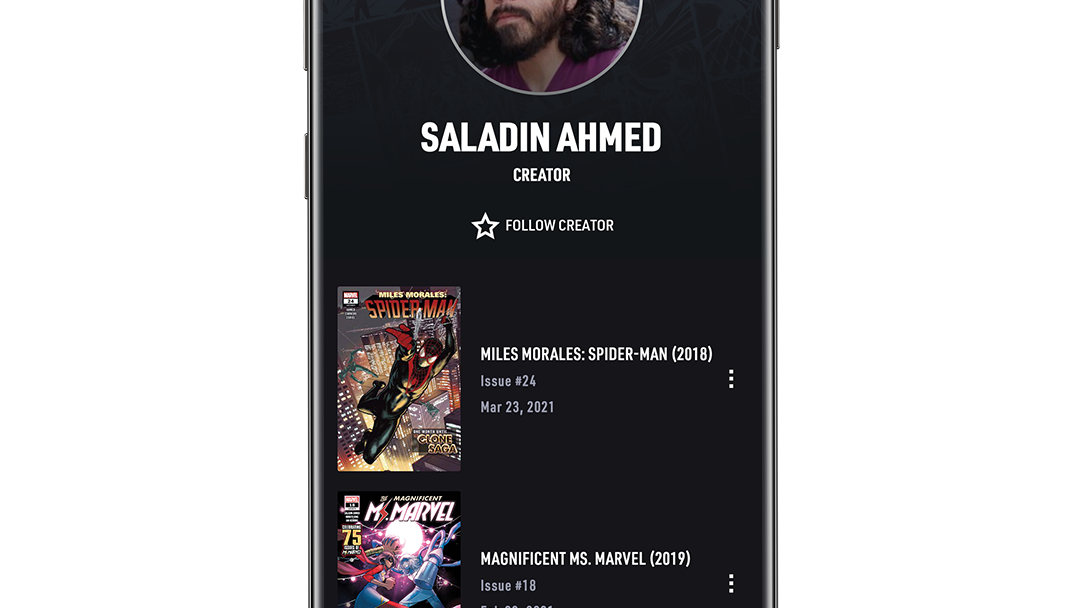Saladin Ahmed Creator App Screen Image