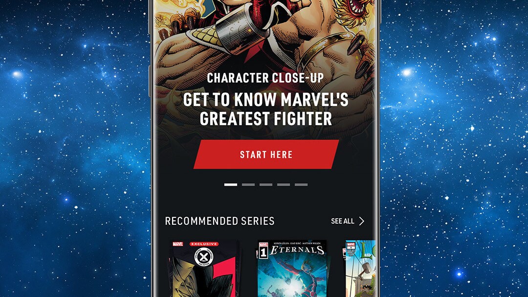 Shang-Chi App Screen Image on Space background