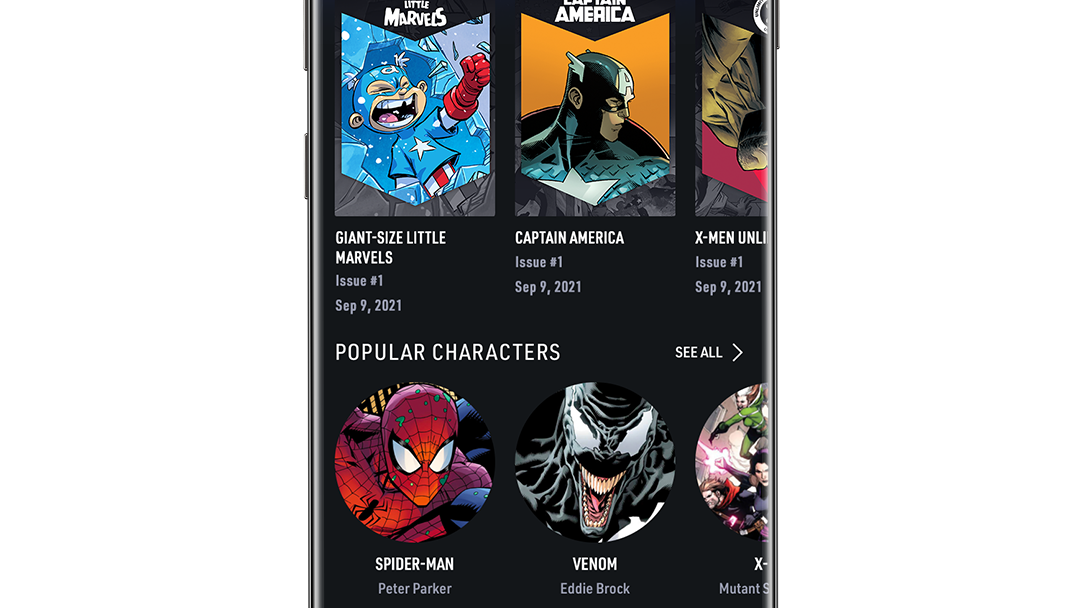 Infinity Comics Carousel App Screen Image