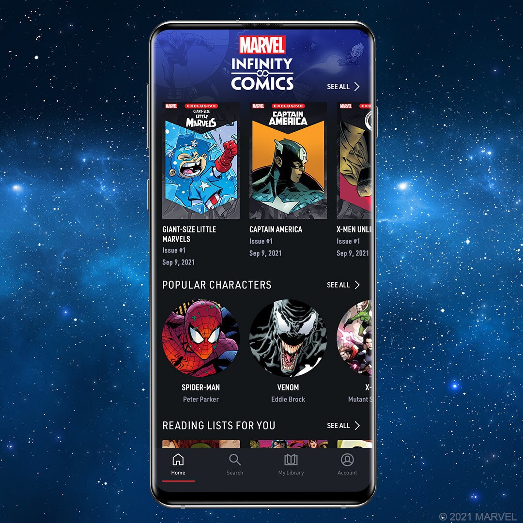 Infinity Comics Carousel App Screen Image