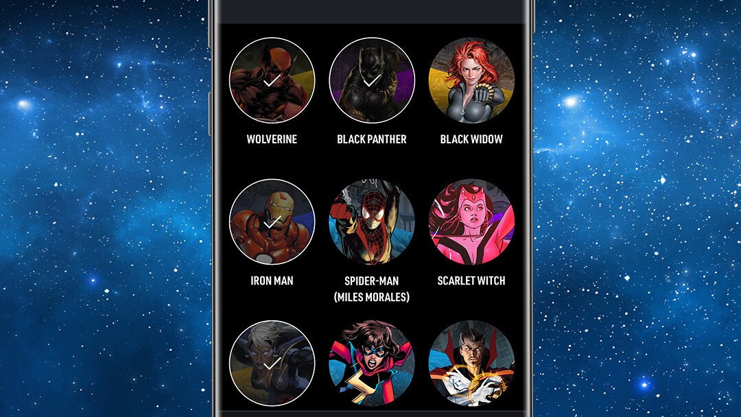 Your Team App Screen Image on Space Background