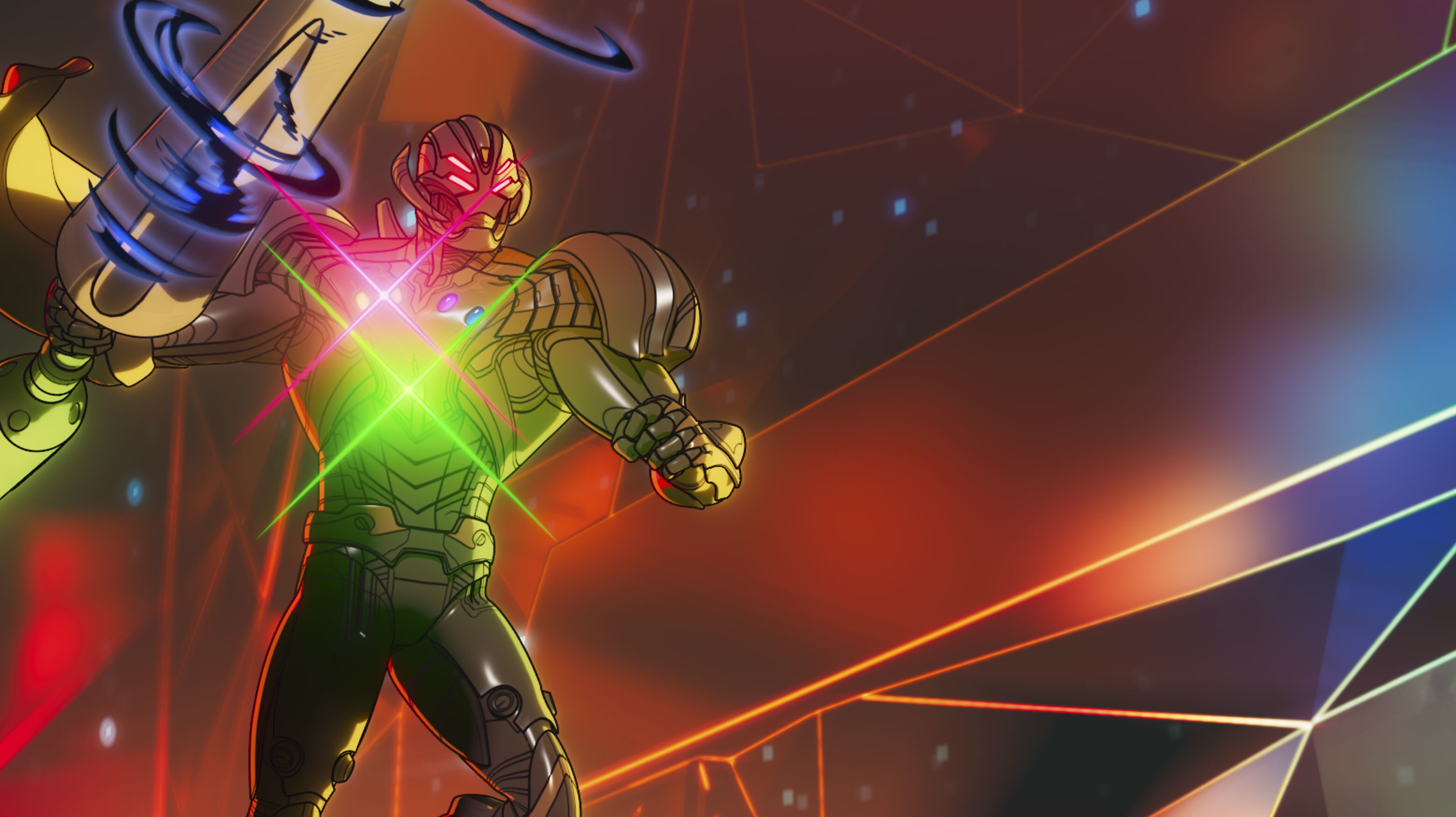 Infinity Ultron in Marvel Studios' WHAT IF...? exclusively on Disney+. ©Marvel Studios 2021. All Rights Reserved.