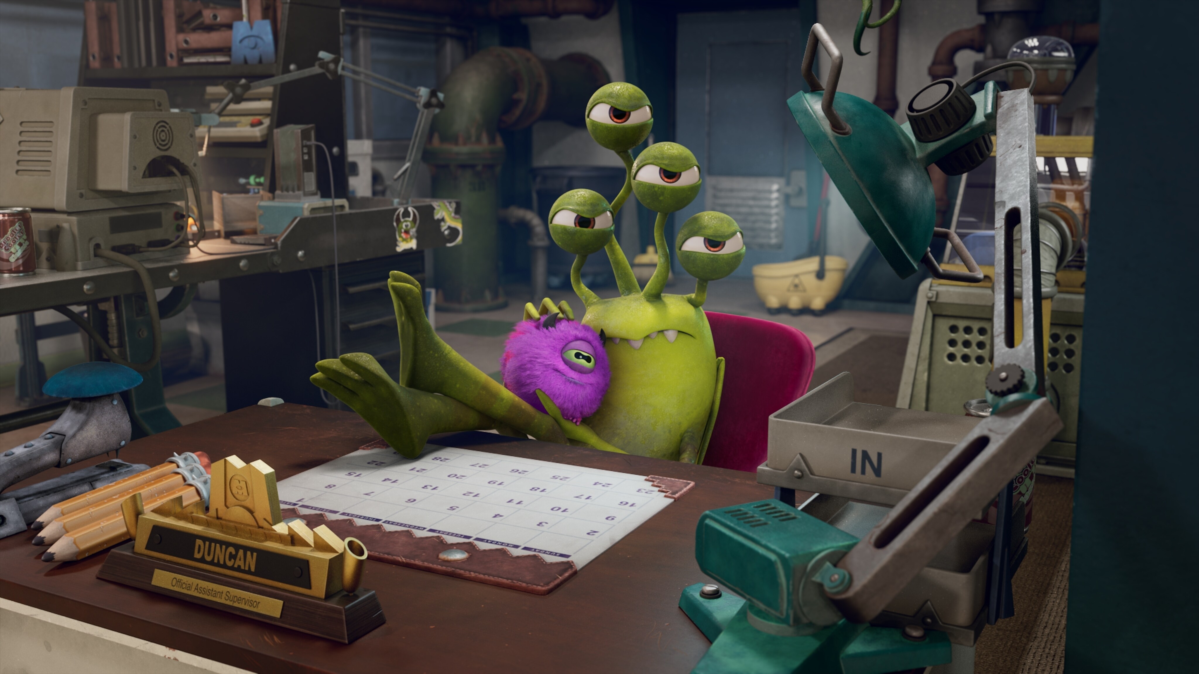 MONSTERS AT WORK - "Meet Mift" - When Tylor is initiated into MIFT during a bizarre ritual, he wants nothing more than to get away from his odd coworkers. But when an emergency strikes Monsters, Inc., MIFT kicks into action and Tylor develops a hint of respect for the misfit team. (Disney) DUNCAN