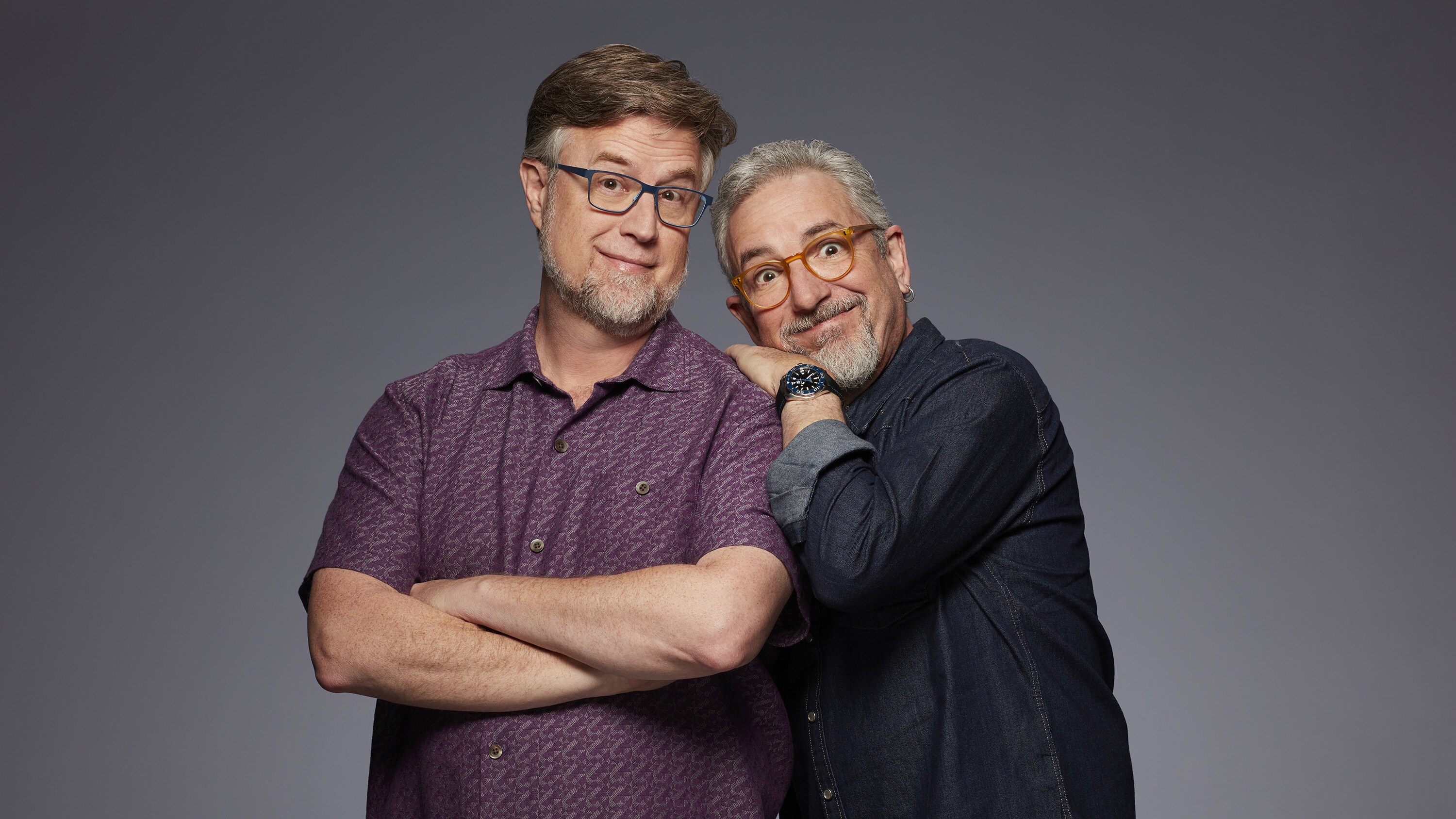 Dan Povenmire and Jeff "Swampy" Marsh, Creators/Executive Producers of Disney's "Phineas and Ferb The Movie: Candace Against The Universe". (Disney+/Craig Sjodin)