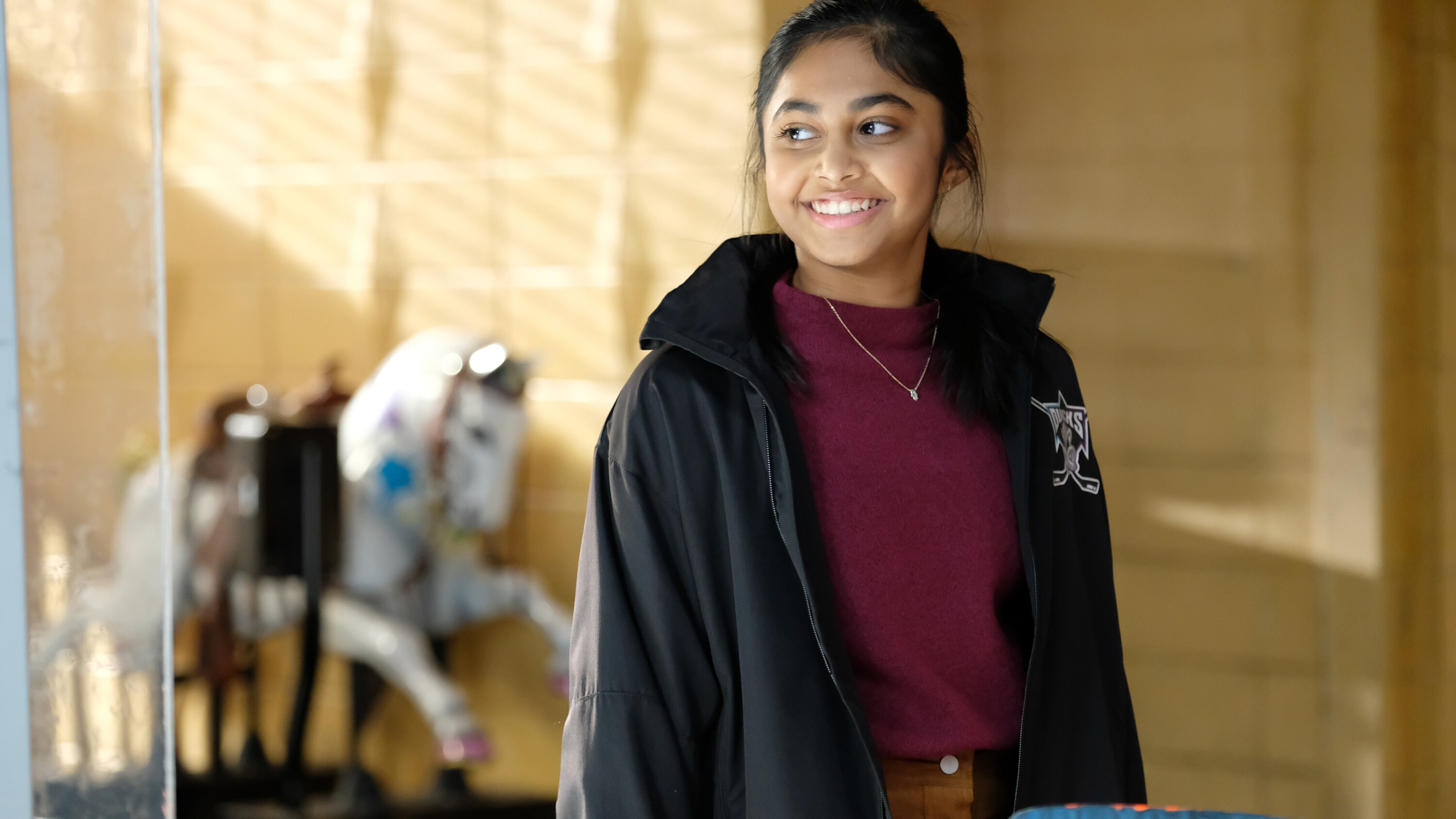 THE MIGHTY DUCKS: GAME CHANGERS - "Breakaway" - Alex tries to be a real coach, Evan recruits Sofi, and the team gets unexpected help...from Bombay. (Disney/Liane Hentscher) SWAYAM BHATIA