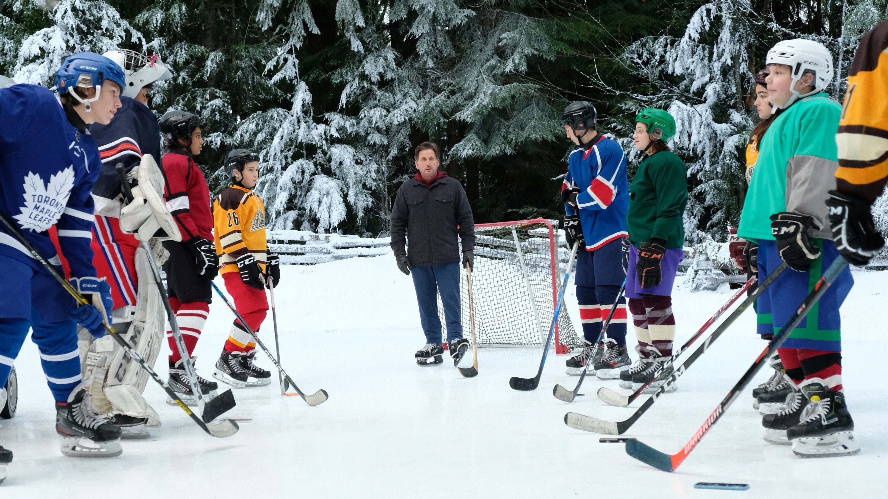 THE MIGHTY DUCKS: GAME CHANGERS - "Pond Hockey" - With the team mad at Evan, and Alex unsure of her coaching skills, Bombay brings them somewhere new. (Disney/Liane Hentscher) EMILIO ESTEVEZ