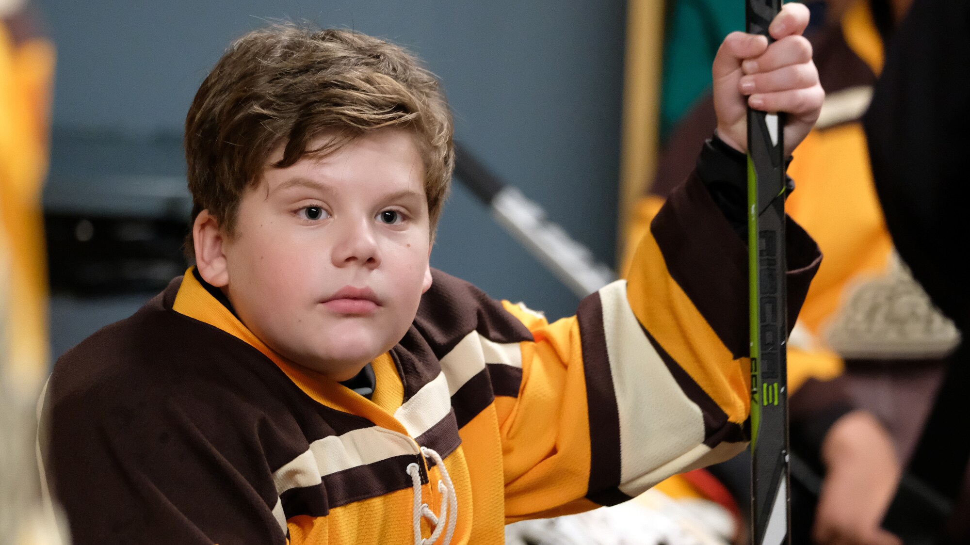 THE MIGHTY DUCKS: GAME CHANGERS - "State of Play" - The Don’t Bothers are forced to choose what’s really important, as they face the Ducks at States. (Disney/Liane Hentscher) MAXWELL SIMPKINS