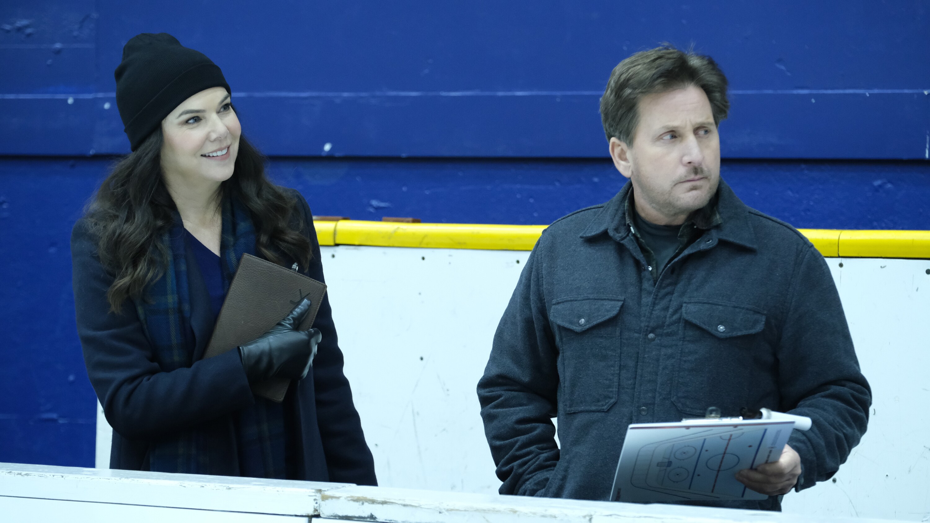 THE MIGHTY DUCKS: GAME CHANGERS - "State of Play" - The Don’t Bothers are forced to choose what’s really important, as they face the Ducks at States. (Disney/Liane Hentscher) LAUREN GRAHAM, EMILIO ESTEVEZ