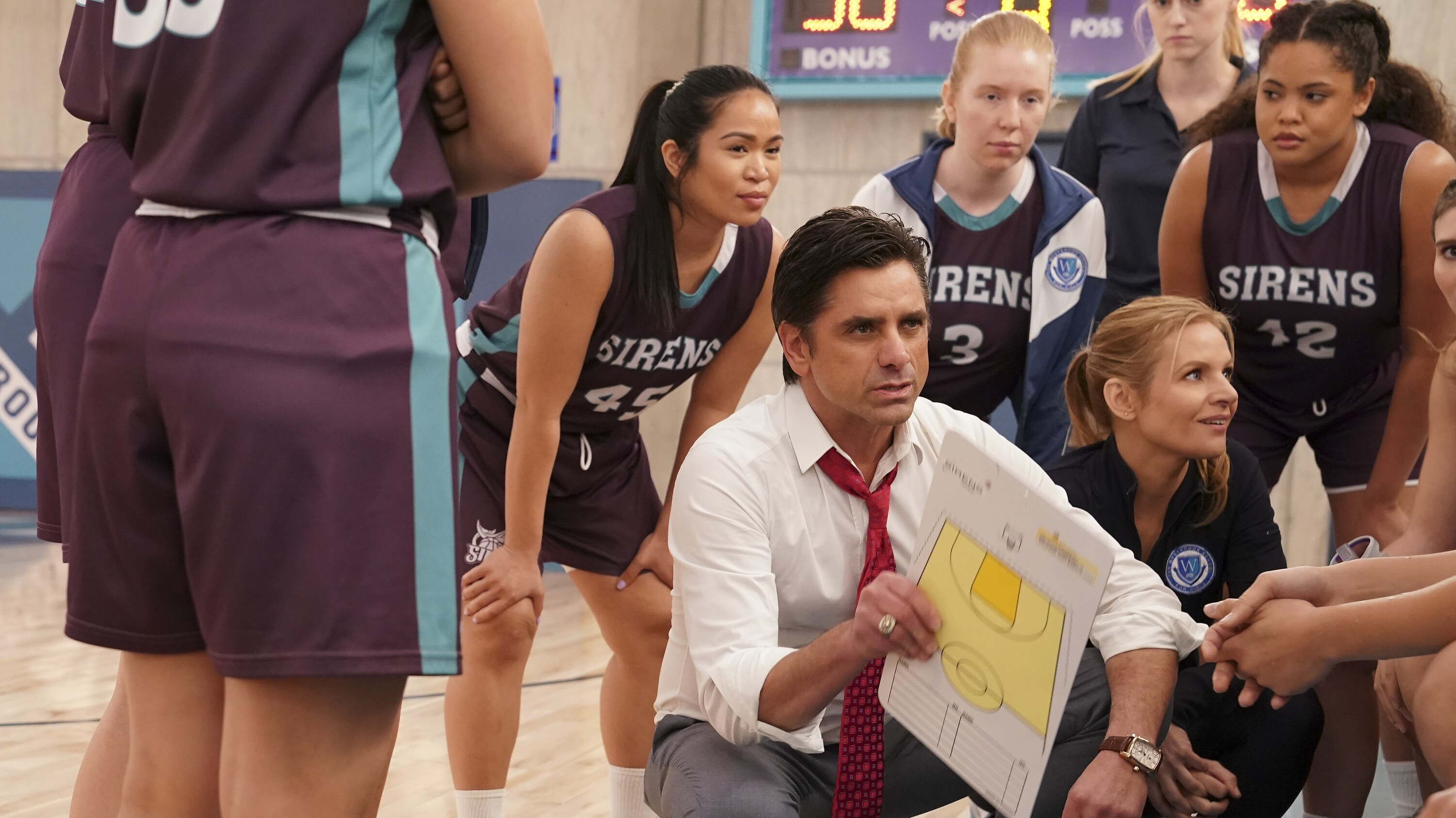 BIG SHOT - "Marvyn’s Playbook" (Disney/Gilles Mingasson) JOHN STAMOS, JESSALYN GILSIG