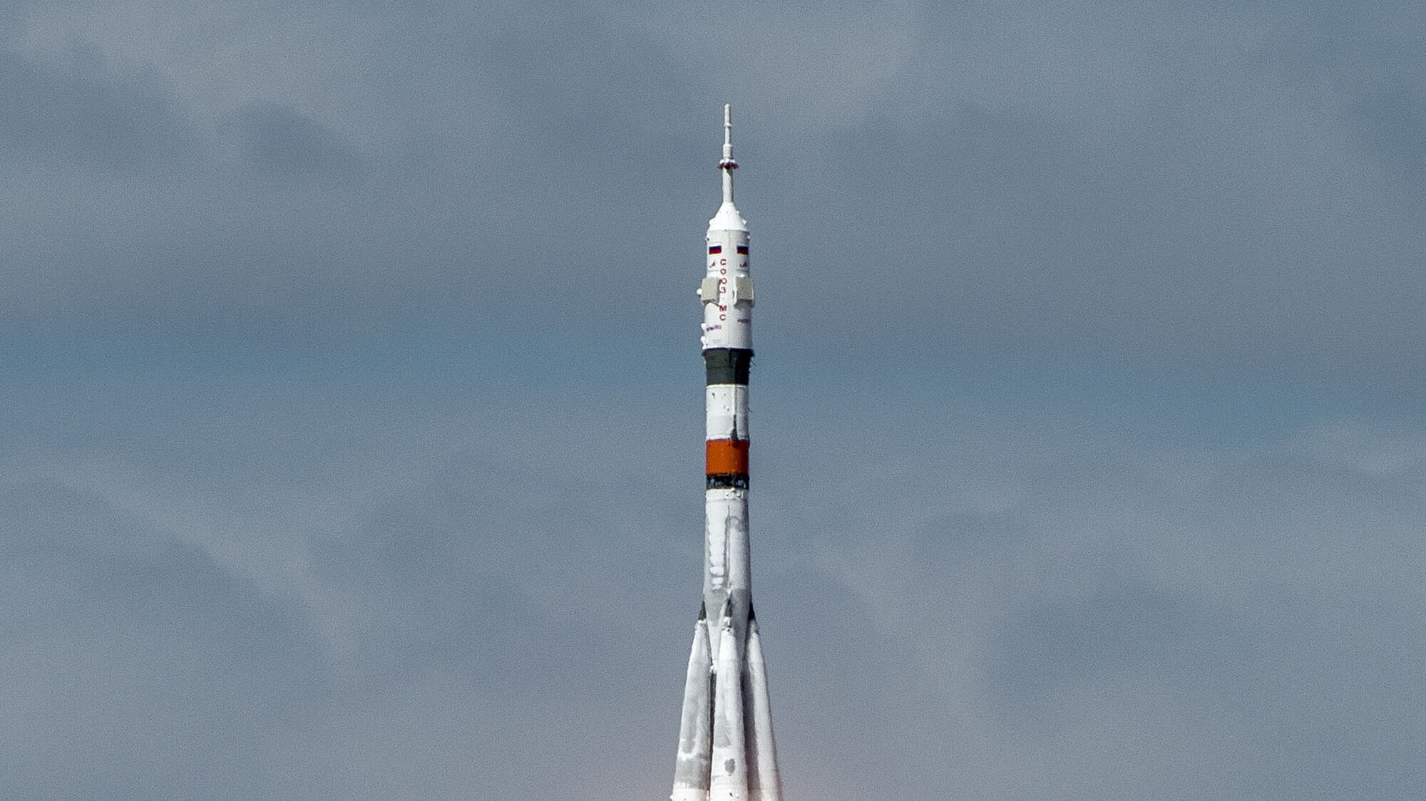 AMONG THE STARS - The Soyuz MS-16 lifts off from Site 31 at the Baikonur Cosmodrome in Kazakhstan Thursday, April 9, 2020 sending Expedition 63 crewmembers Chris Cassidy of NASA and Anatoly Ivanishin and Ivan Vagner of Roscosmos into orbit for a six-hour flight to the International Space Station and the start of a six-and-a-half month mission. (NASA/GCTC/Andrey Shelepin) AMONG THE STARS