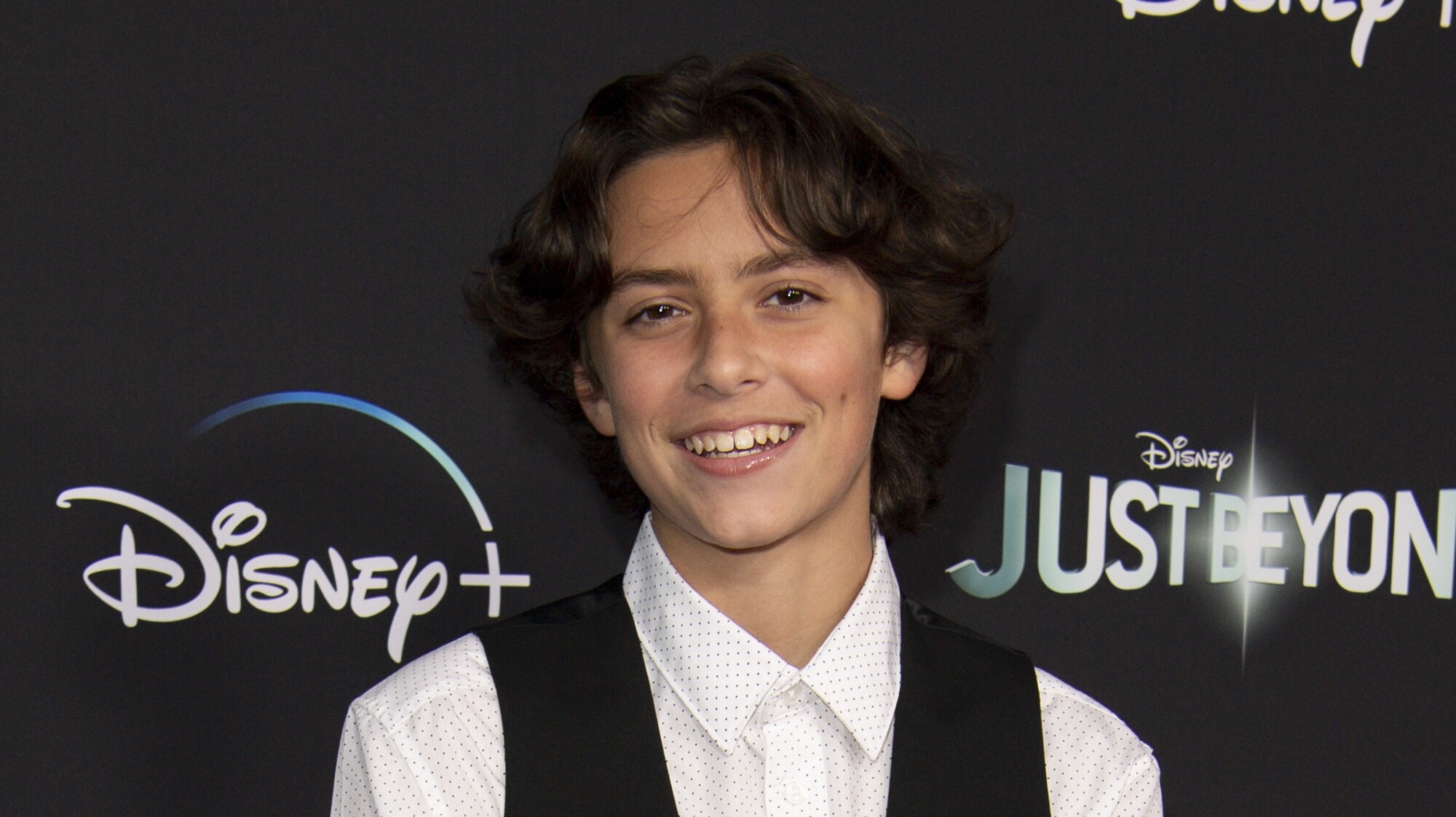 JUST BEYOND - Stars of the R.L. Stine inspired Disney+ Original series "Just Beyond" attended the Drive-In Premiere Event at West Los Angeles College, Tuesday, October 12. All episodes of "Just Beyond" are available to stream Wednesday, October 13 on Disney+. (Disney/Richard Harbaugh) LOGAN GRAY