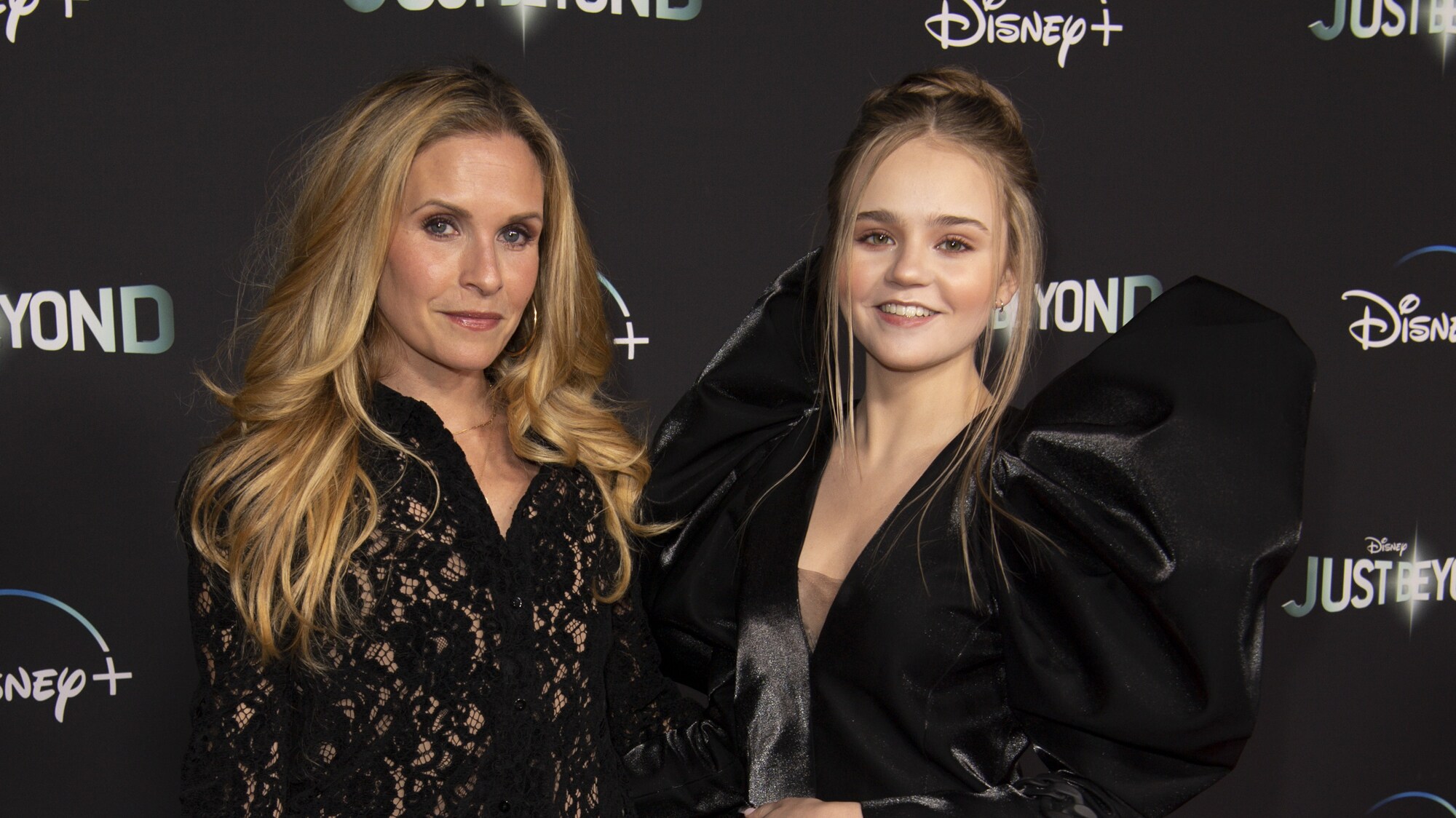 JUST BEYOND - Stars of the R.L. Stine inspired Disney+ Original series "Just Beyond" attended the Drive-In Premiere Event at West Los Angeles College, Tuesday, October 12. All episodes of "Just Beyond" are available to stream Wednesday, October 13 on Disney+. (Disney/Richard Harbaugh) SALLY PRESSMAN, MEGAN STOTT