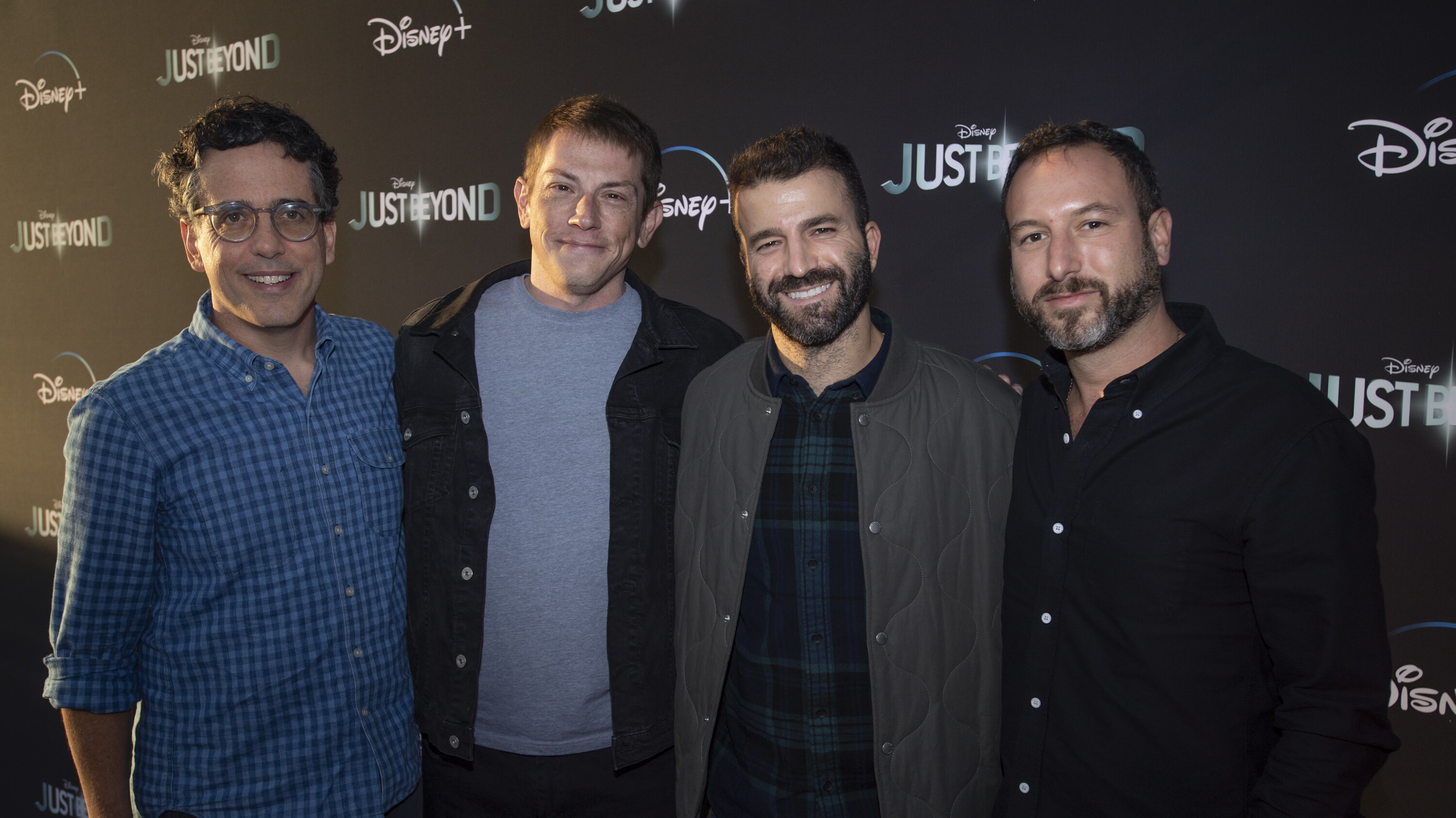 JUST BEYOND - Stars of the R.L. Stine inspired Disney+ Original series "Just Beyond" attended the Drive-In Premiere Event at West Los Angeles College, Tuesday, October 12. All episodes of "Just Beyond" are available to stream Wednesday, October 13 on Disney+. (Disney/Richard Harbaugh) DAVID WALPERT (EXECUTIVE PRODUCER), SETH GRAHAME-SMITH (EXECUTIVE PRODUCER / SHOWRUNNER), DAVID KATZENBERG (EXECUTIVE PRODUCER), AARON SCHMIDT (EXECUTIVE PRODUCER)