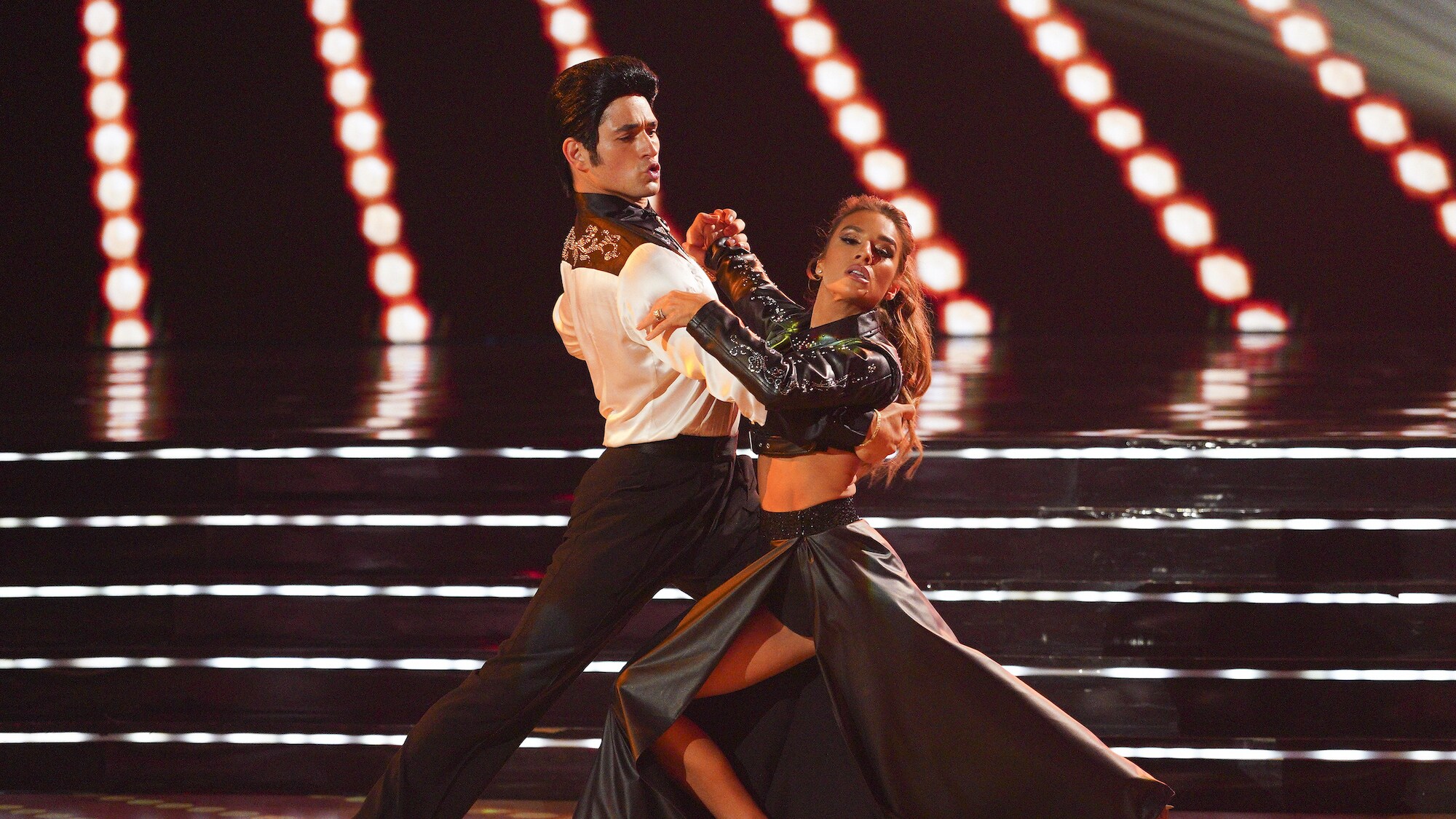 DANCING WITH THE STARS - “Elvis Night” –  The 15 remaining couples “Can’t Help Falling in Love” with Elvis this week as they take on all-new dance styles to music by The King of Rock ‘n’ Roll. Week two of the mirorrball competition will stream live MONDAY, SEPT. 26 (8:00pm ET / 5:00pm PT), on Disney+. (ABC/Christopher Willard) ALAN BERSTEN, JESSIE JAMES DECKER