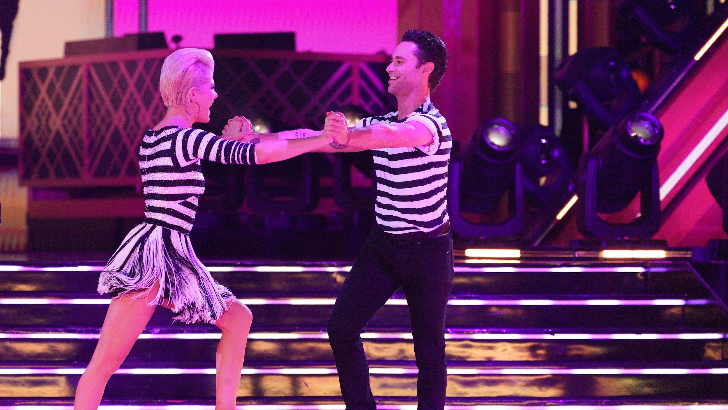 DANCING WITH THE STARS - “Elvis Night” –  The 15 remaining couples “Can’t Help Falling in Love” with Elvis this week as they take on all-new dance styles to music by The King of Rock ‘n’ Roll. Week two of the mirorrball competition will stream live MONDAY, SEPT. 26 (8:00pm ET / 5:00pm PT), on Disney+. (ABC/Christopher Willard) SELMA BLAIR, SASHA FARBER