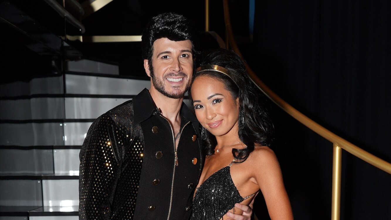DANCING WITH THE STARS - “Elvis Night” –  The 15 remaining couples “Can’t Help Falling in Love” with Elvis this week as they take on all-new dance styles to music by The King of Rock ‘n’ Roll. Week two of the mirorrball competition will stream live MONDAY, SEPT. 26 (8:00pm ET / 5:00pm PT), on Disney+. (ABC/Christopher Willard) VINNY GUADAGNINO, KOKO IWASAKI