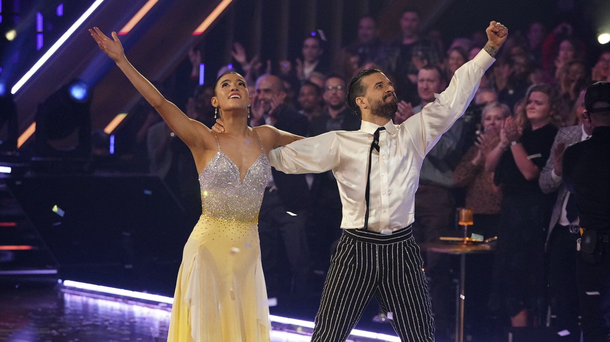 DANCING WITH THE STARS - “Finale” – The four finalists perform their final two routines in hopes of winning the mirrorball trophy. Each couple will perform a redemption dance and an unforgettable freestyle routine. A new episode of “Dancing with the Stars” will stream live MONDAY, NOV. 21 (8:00pm ET / 5:00pm PT), on Disney+. (ABC/Eric McCandless) CHARLI D’AMELIO, MARK BALLAS