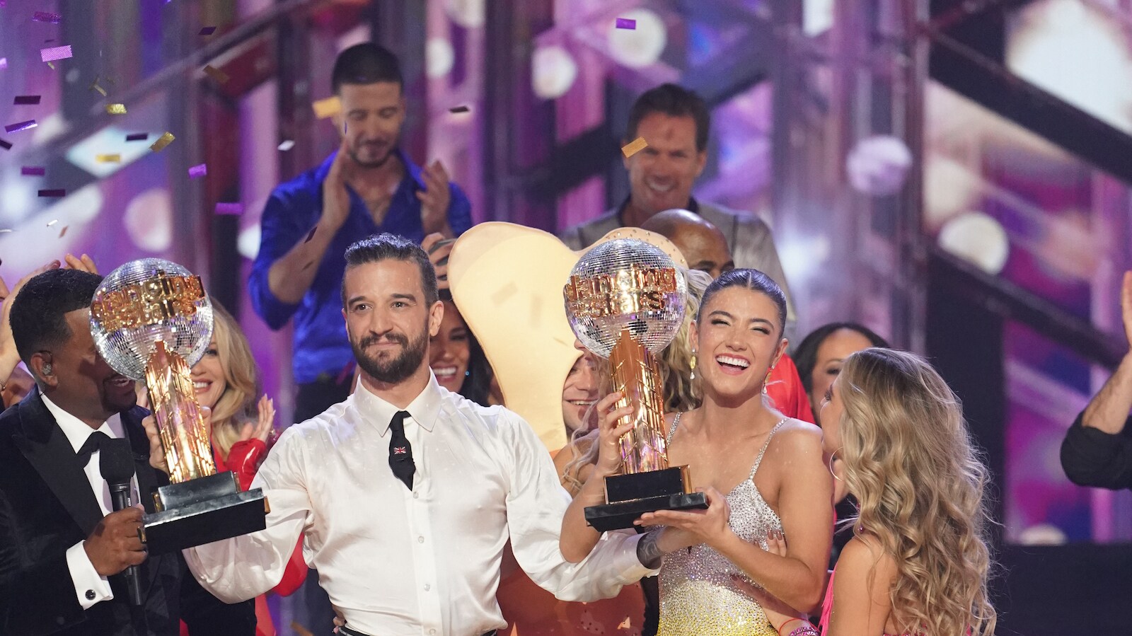DANCING WITH THE STARS - “Finale” – The four finalists perform their final two routines in hopes of winning the mirrorball trophy. Each couple will perform a redemption dance and an unforgettable freestyle routine. A new episode of “Dancing with the Stars” will stream live MONDAY, NOV. 21 (8:00pm ET / 5:00pm PT), on Disney+. (ABC/Eric McCandless) MARK BALLAS, CHARLI D’AMELIO