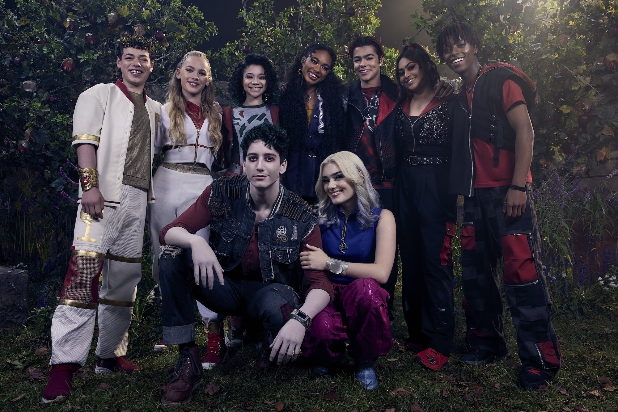 ZOMBIES 4: DAWN OF THE VAMPIRES - Disney’s “Zombies 4: Dawn of the Vampires” stars Milo Manheim as Milo, Meg Donnelly as Addison, Chandler Kinney as Willa, Kylee Russell as Eliza, Freya Skye as Nova, Malachi Barton as Victor, Swayam Bhatia as Vera, Julian Lerner as Ray, and Mekonnen Knife as Vargas. (Disney/Justin Stephens) 
