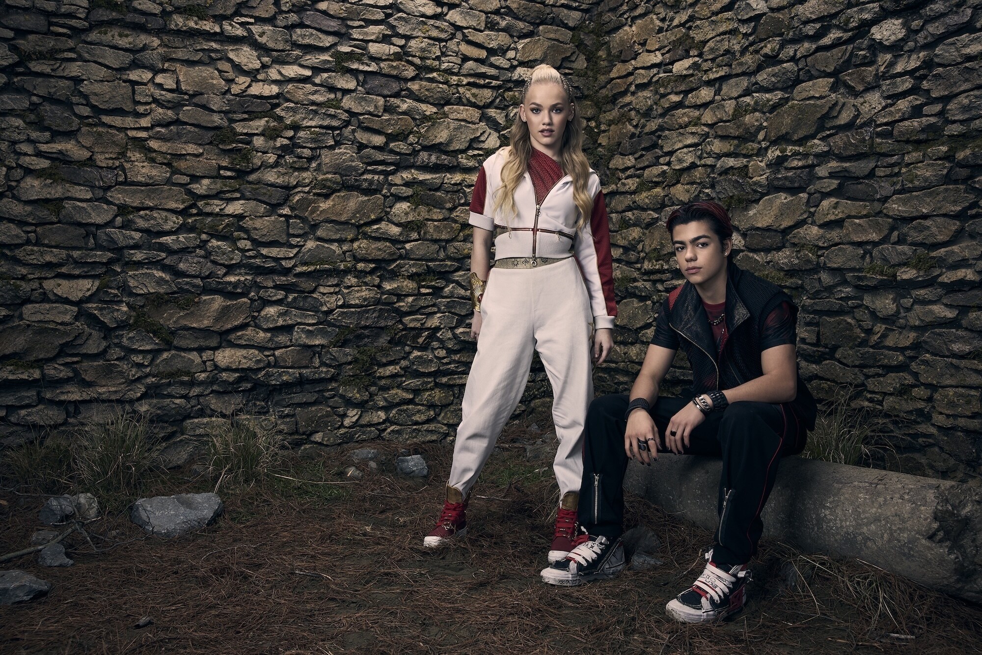 ZOMBIES 4: DAWN OF THE VAMPIRES - Disney’s “Zombies 4: Dawn of the Vampires” stars Freya Skye as Nova and Malachi Barton as Victor. (Disney/Justin Stephens) 