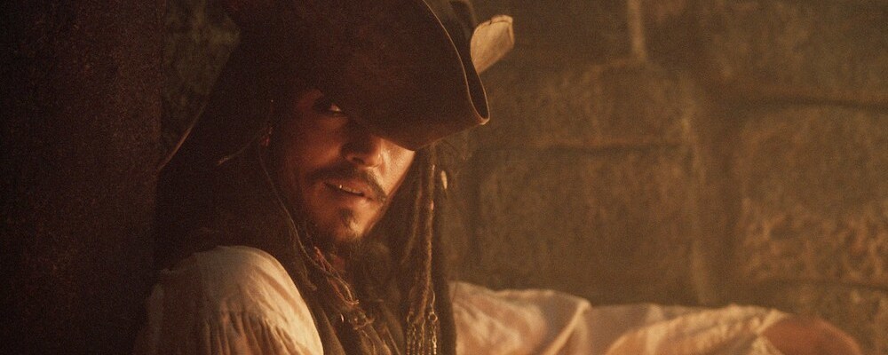 Johnny Depp as Jack Sparrow from the movie "Pirates of the Caribbean"