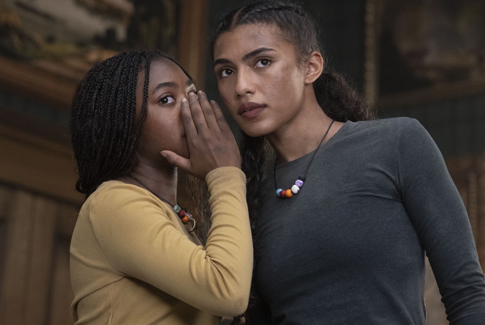 PERCY JACKSON AND THE OLYMPIANS - "Episode 202" (Disney/David Bukach) LEAH SAVA JEFFRIES, DIOR GOODJOHN