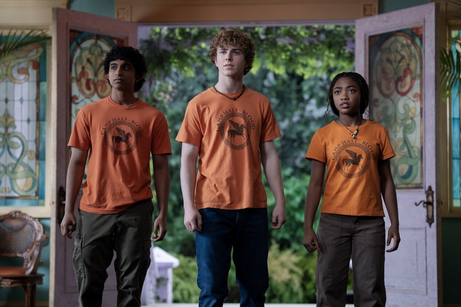 PERCY JACKSON AND THE OLYMPIANS - “Episode 208” (Disney/David Bukach) ARYAN SIMHADRI, WALKER SCOBELL, LEAH SAVA JEFFRIES