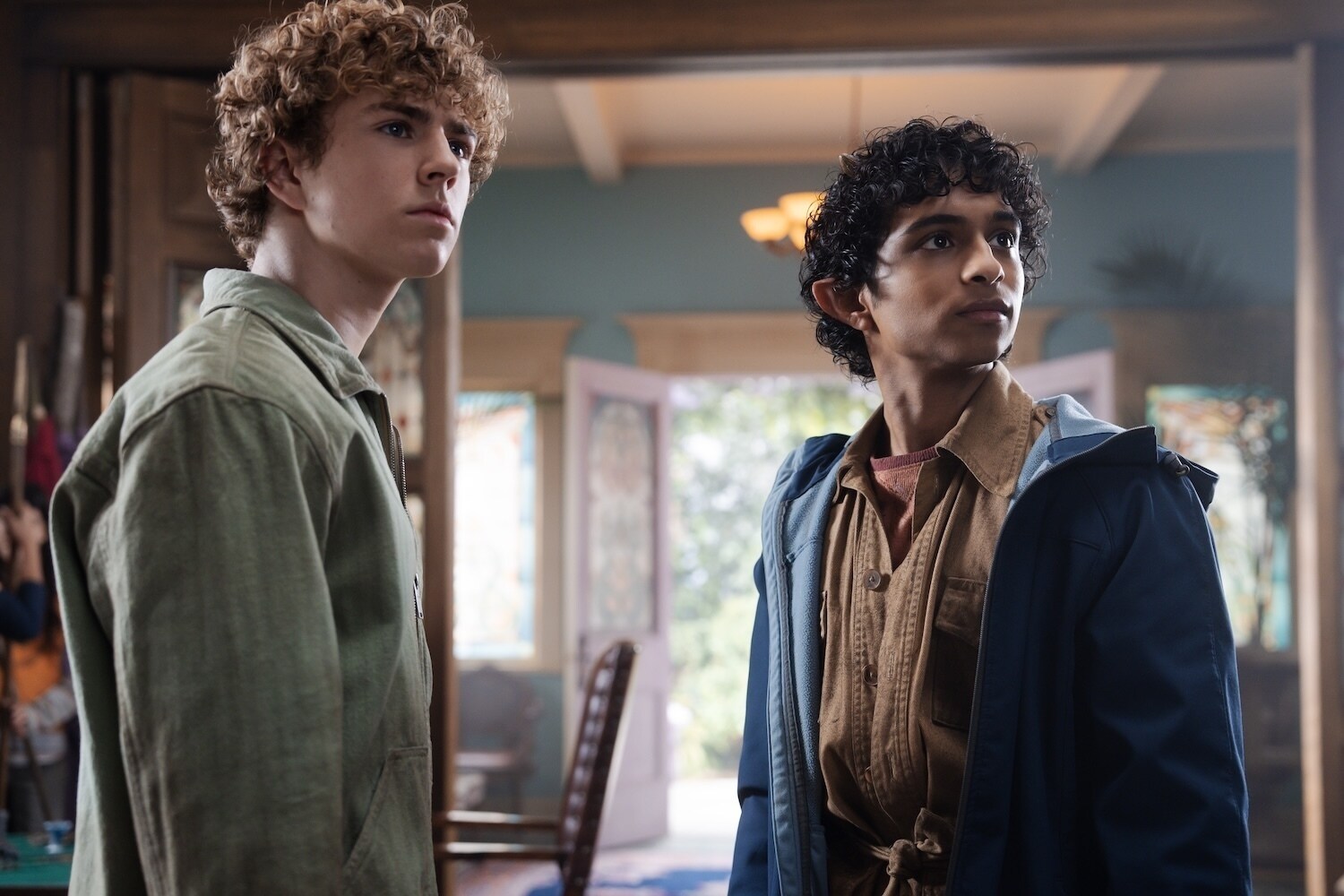 PERCY JACKSON AND THE OLYMPIANS - “Episode 208” (Disney/David Bukach) WALKER SCOBELL, ARYAN SIMHADRI