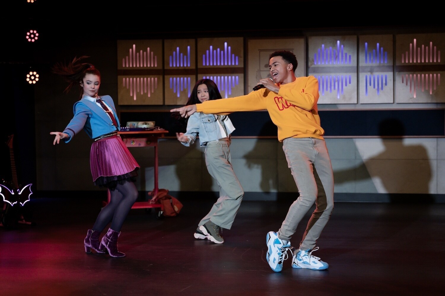 VAMPIRINA: TEENAGE VAMPIRE - “First Year to Watch” (Disney/Eric McCandless) KENZI RICHARDSON, JIWON LEE, SHAUN DIXON