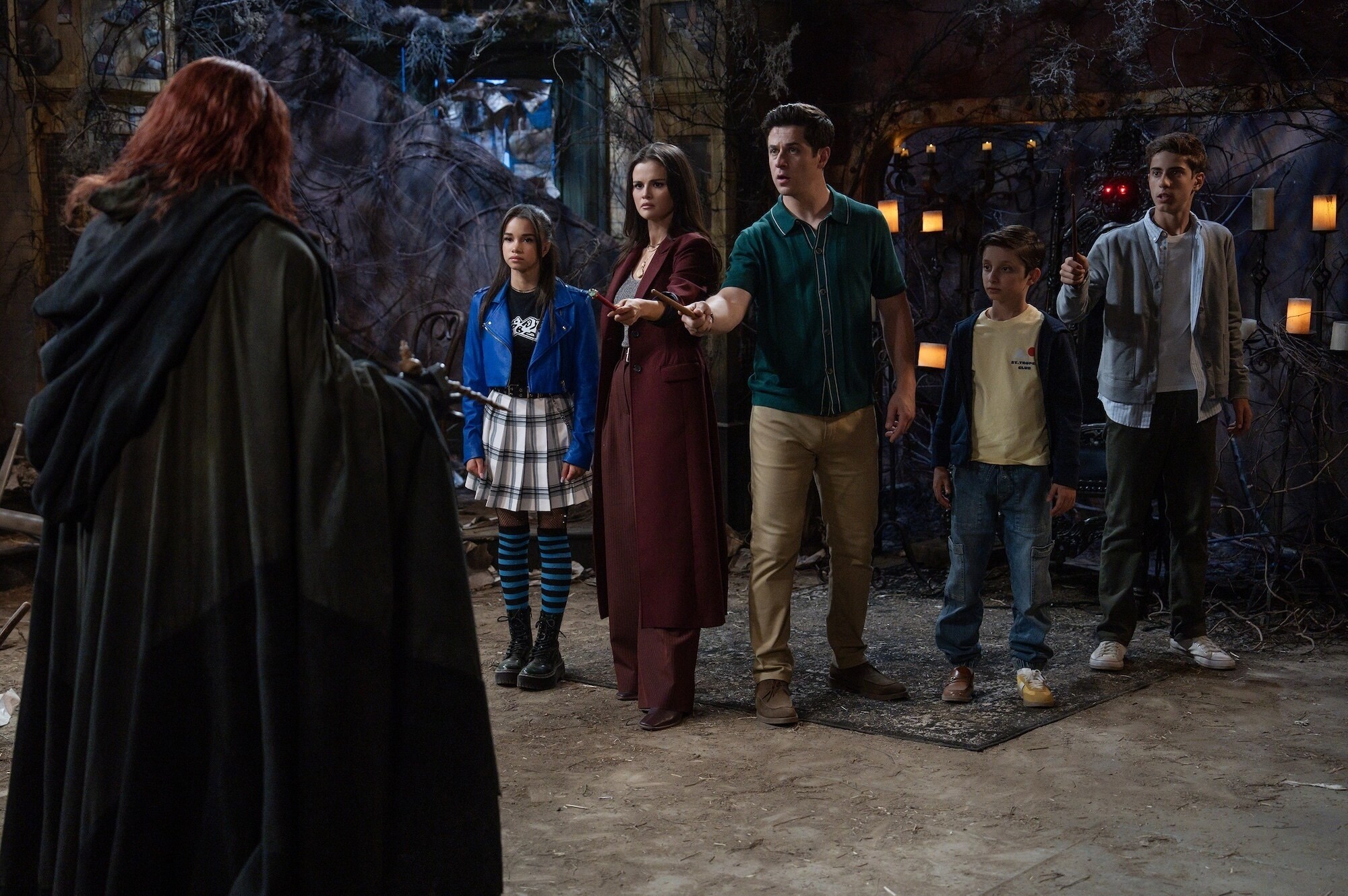 WIZARDS BEYOND WAVERLY PLACE - "The Wizard At The End Of The World: Part Two" (Disney/Eric McCandless) JANICE LEANN BROWN, SELENA GOMEZ, DAVID HENRIE, MAX MATENKO, ALKAIO THIELE