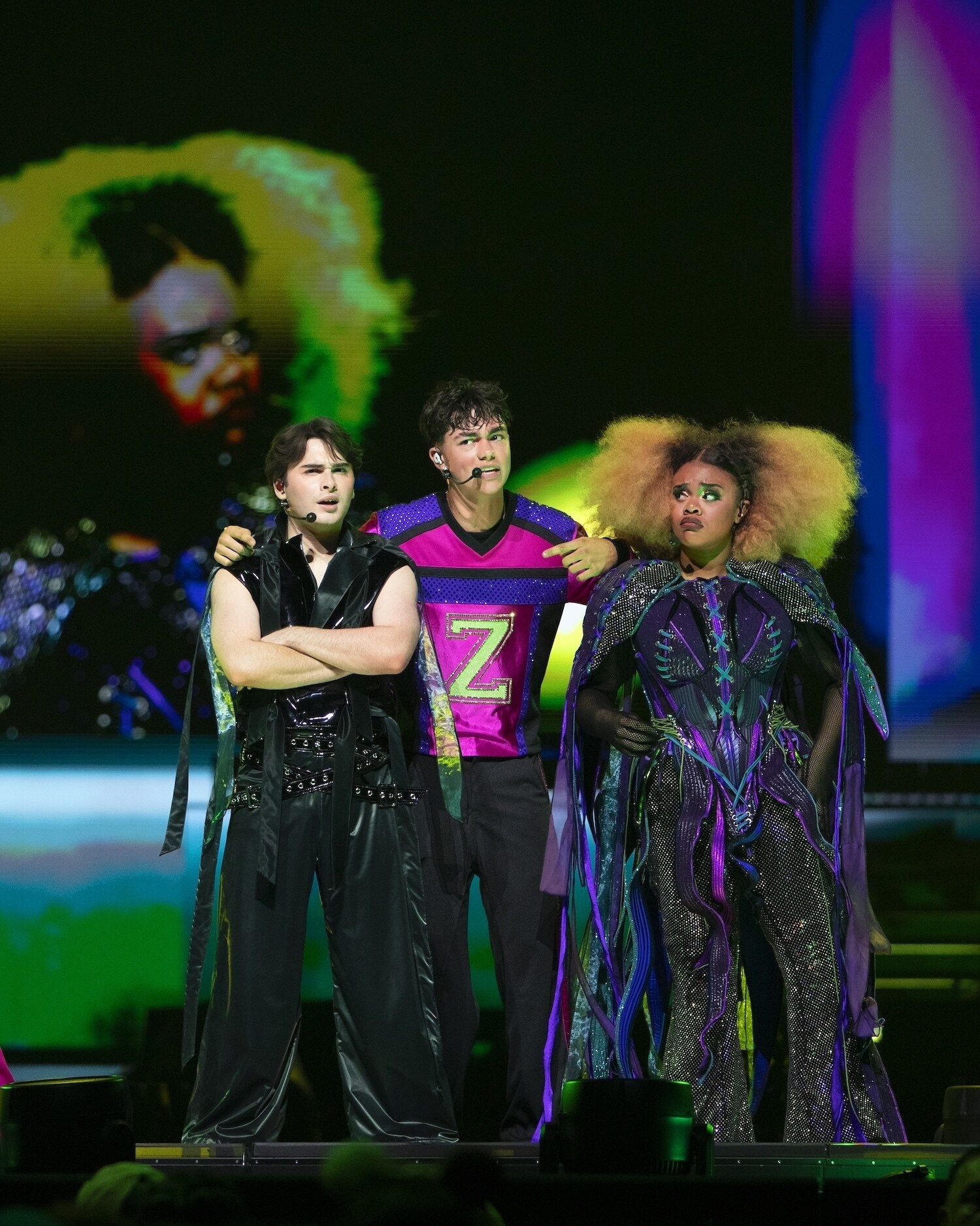 DESCENDANTS / ZOMBIES WORLDS COLLIDE - Anaheim show. (Disney/Kayla Delaura) JOSHUA COLLEY, MALACHI BARTON, DARA RENEÉ