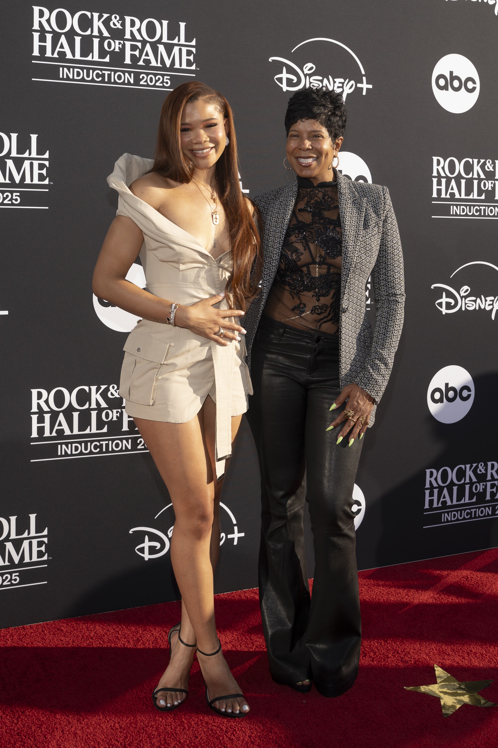 ROCK & ROLL HALL OF FAME 2025 INDUCTION CEREMONY – The 2025 Rock & Roll Hall of Fame Induction Ceremony, with once-in-a-lifetime performances and collaborations paying tribute to the iconic, generation-defining inductees, will be broadcast live coast to coast from Los Angeles on SATURDAY, NOV. 8 (8:00 p.m. EDT) on Disney+. (Disney/Cristian Lopez)  STORM REID, ROBYN SIMPSON 