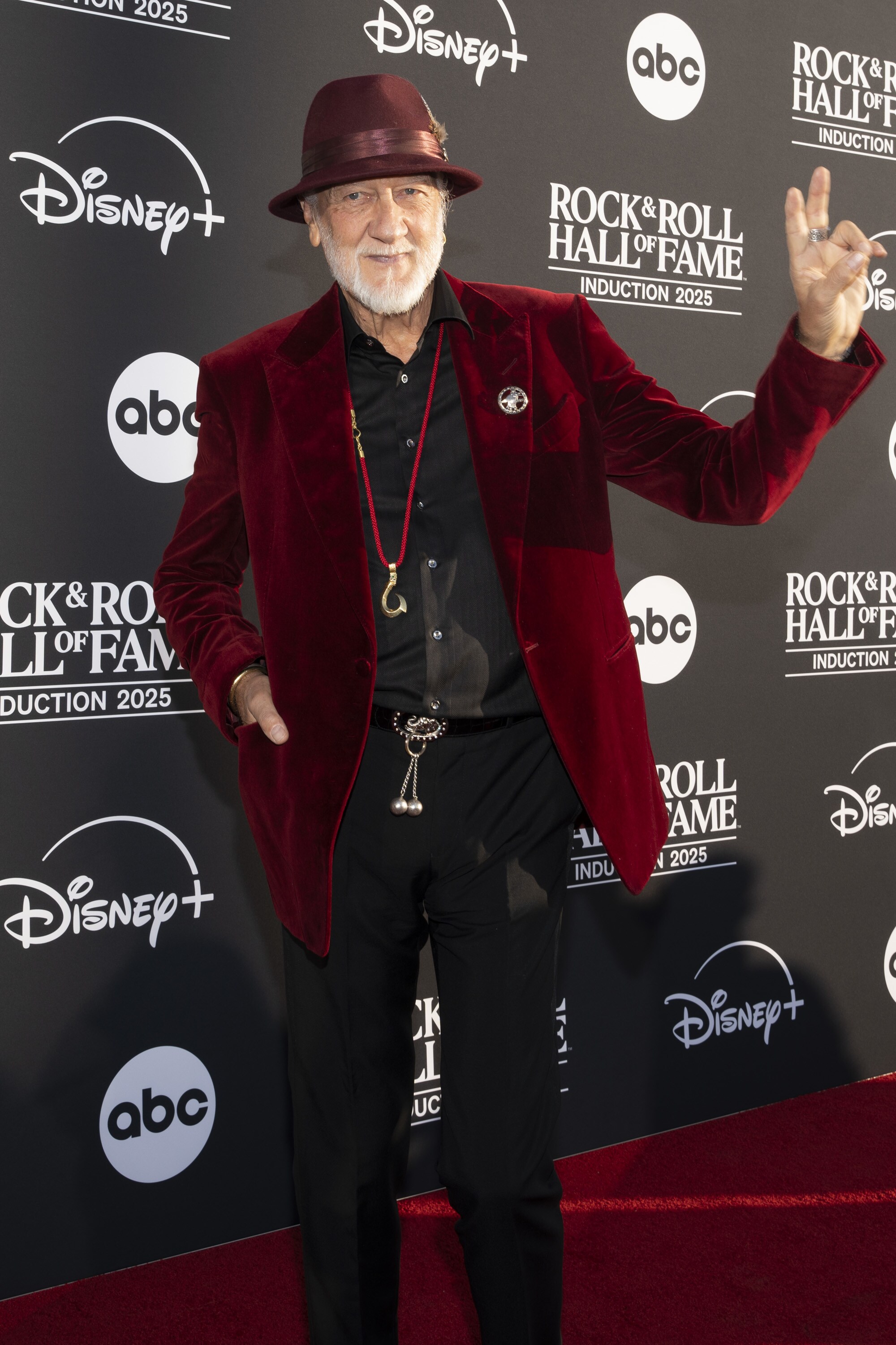 ROCK & ROLL HALL OF FAME 2025 INDUCTION CEREMONY – The 2025 Rock & Roll Hall of Fame Induction Ceremony, with once-in-a-lifetime performances and collaborations paying tribute to the iconic, generation-defining inductees, will be broadcast live coast to coast from Los Angeles on SATURDAY, NOV. 8 (8:00 p.m. EDT) on Disney+. (Disney/Cristian Lopez)  MICK FLEETWOOD 