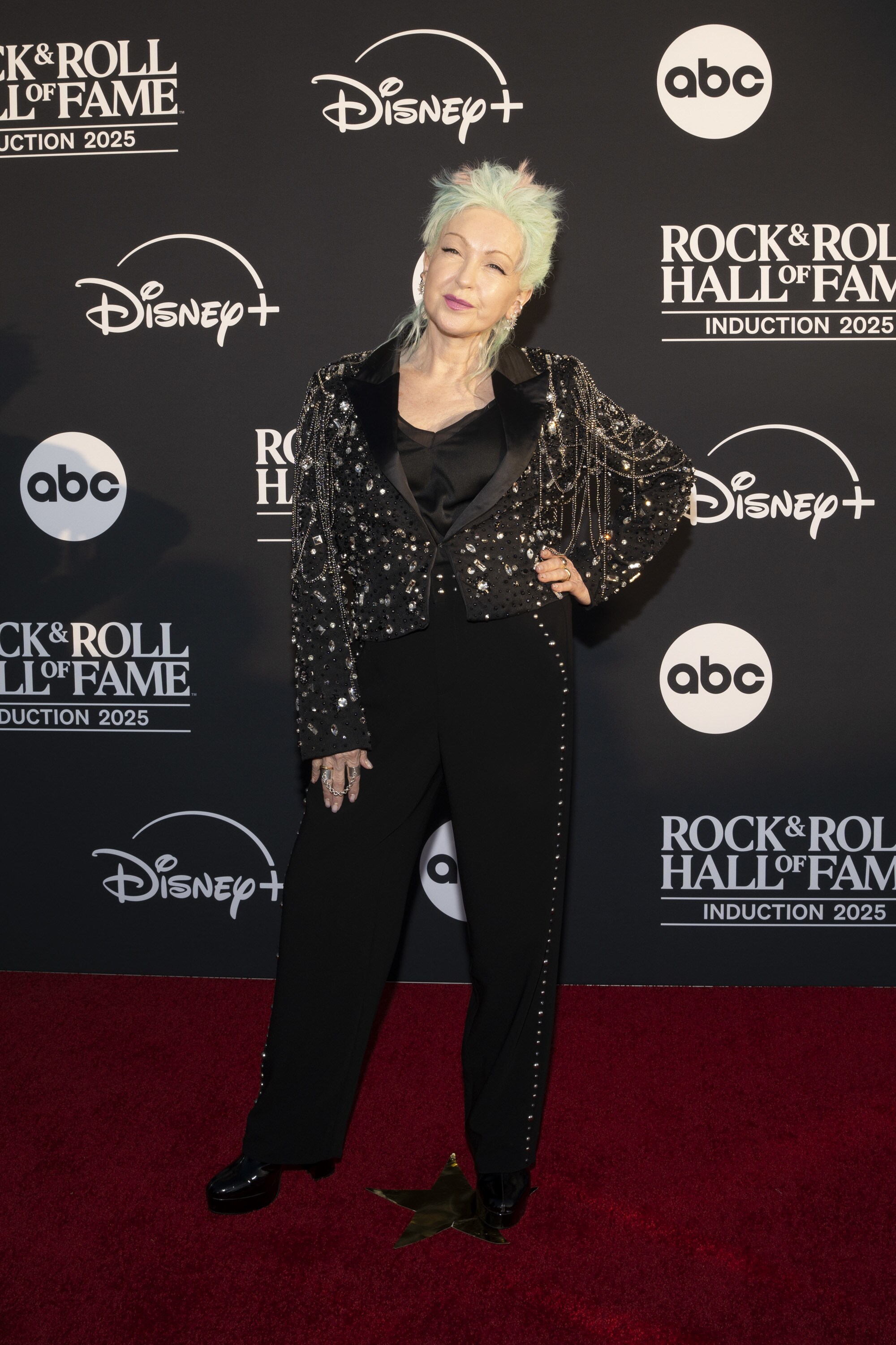 ROCK & ROLL HALL OF FAME 2025 INDUCTION CEREMONY – The 2025 Rock & Roll Hall of Fame Induction Ceremony, with once-in-a-lifetime performances and collaborations paying tribute to the iconic, generation-defining inductees, will be broadcast live coast to coast from Los Angeles on SATURDAY, NOV. 8 (8:00 p.m. EDT) on Disney+. (Disney/Cristian Lopez)  CYNDI LAUPER  
