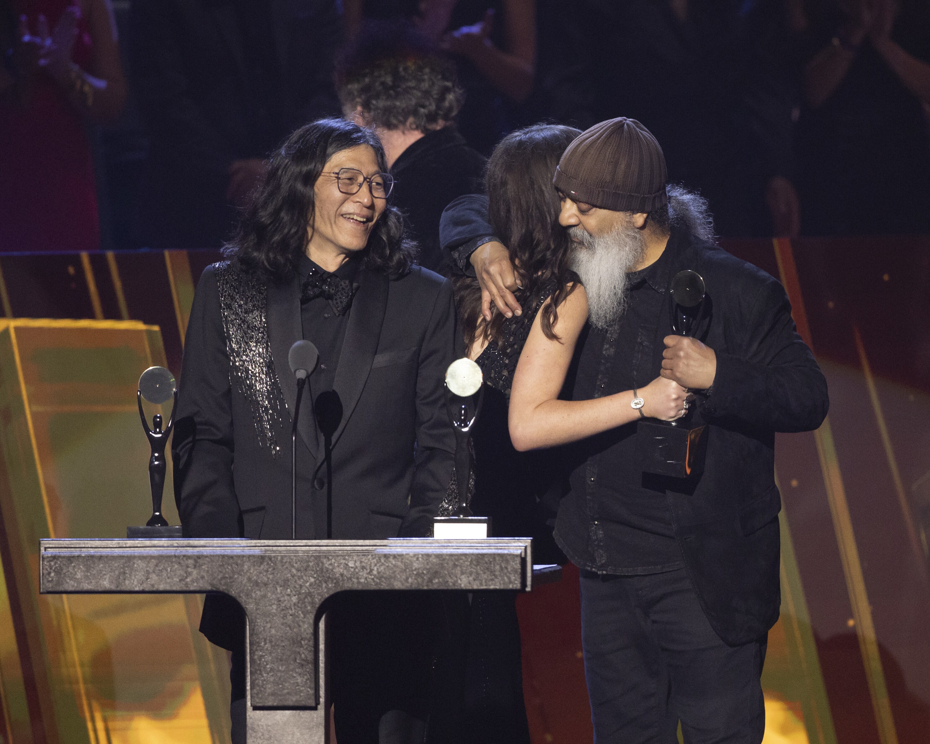 ROCK & ROLL HALL OF FAME 2025 INDUCTION CEREMONY – The 2025 Rock & Roll Hall of Fame Induction Ceremony, with once-in-a-lifetime performances and collaborations paying tribute to the iconic, generation-defining inductees, will be broadcast live coast to coast from Los Angeles on SATURDAY, NOV. 8 (8:00 p.m. EDT) on Disney+. (Disney/Frank Micelotta)  HIRO YAMAMOTO, KIM THAYIL 