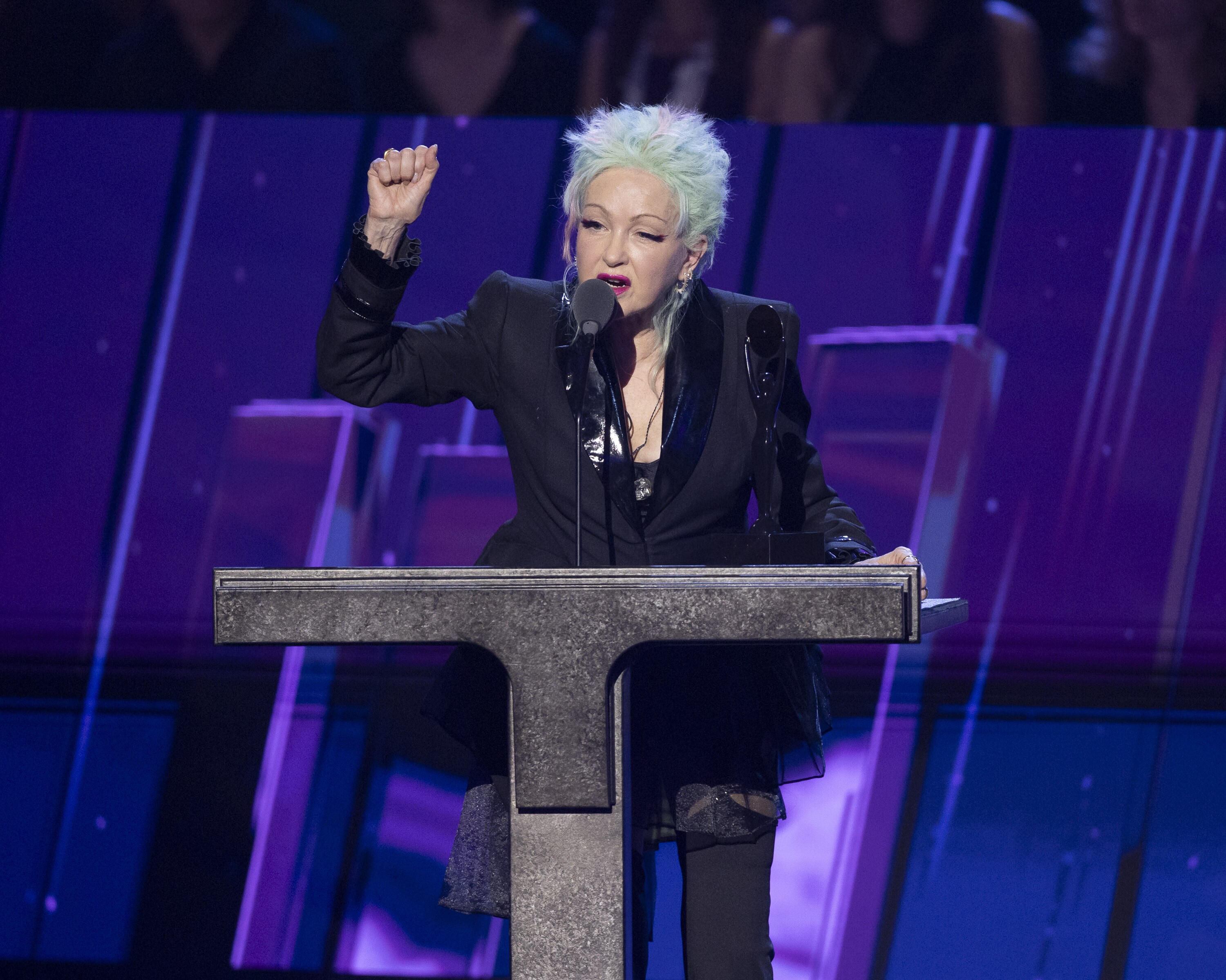 ROCK & ROLL HALL OF FAME 2025 INDUCTION CEREMONY – The 2025 Rock & Roll Hall of Fame Induction Ceremony, with once-in-a-lifetime performances and collaborations paying tribute to the iconic, generation-defining inductees, will be broadcast live coast to coast from Los Angeles on SATURDAY, NOV. 8 (8:00 p.m. EDT) on Disney+. (Disney/Frank Micelotta)  CYNDI LAUPER 