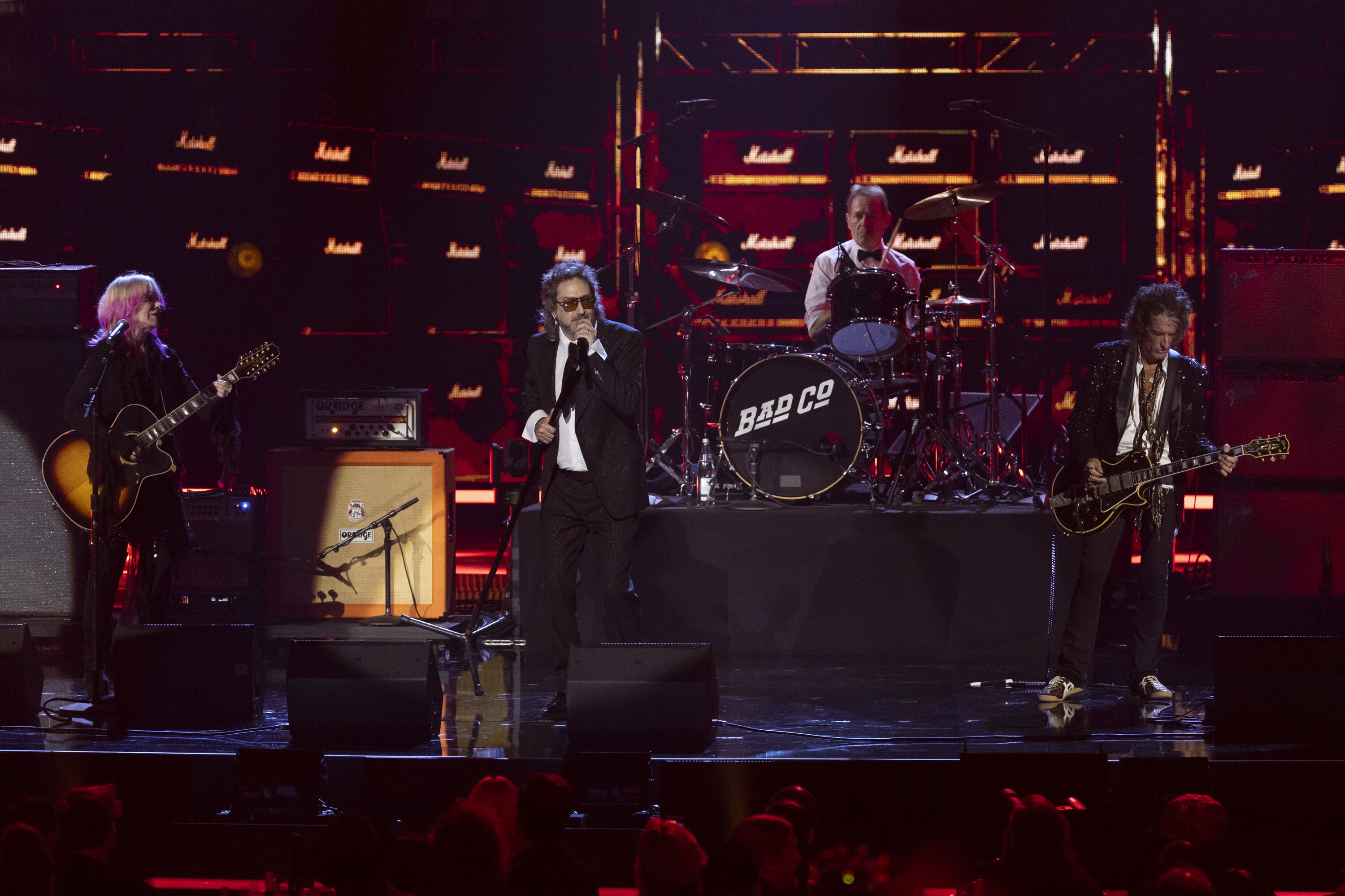 ROCK & ROLL HALL OF FAME 2025 INDUCTION CEREMONY – The 2025 Rock & Roll Hall of Fame Induction Ceremony, with once-in-a-lifetime performances and collaborations paying tribute to the iconic, generation-defining inductees, will be broadcast live coast to coast from Los Angeles on SATURDAY, NOV. 8 (8:00 p.m. EDT) on Disney+. (Disney/Frank Micelotta)  NANCY WILSON, CHRIS ROBINSON, SIMON KIRKE, JOE PERRY 