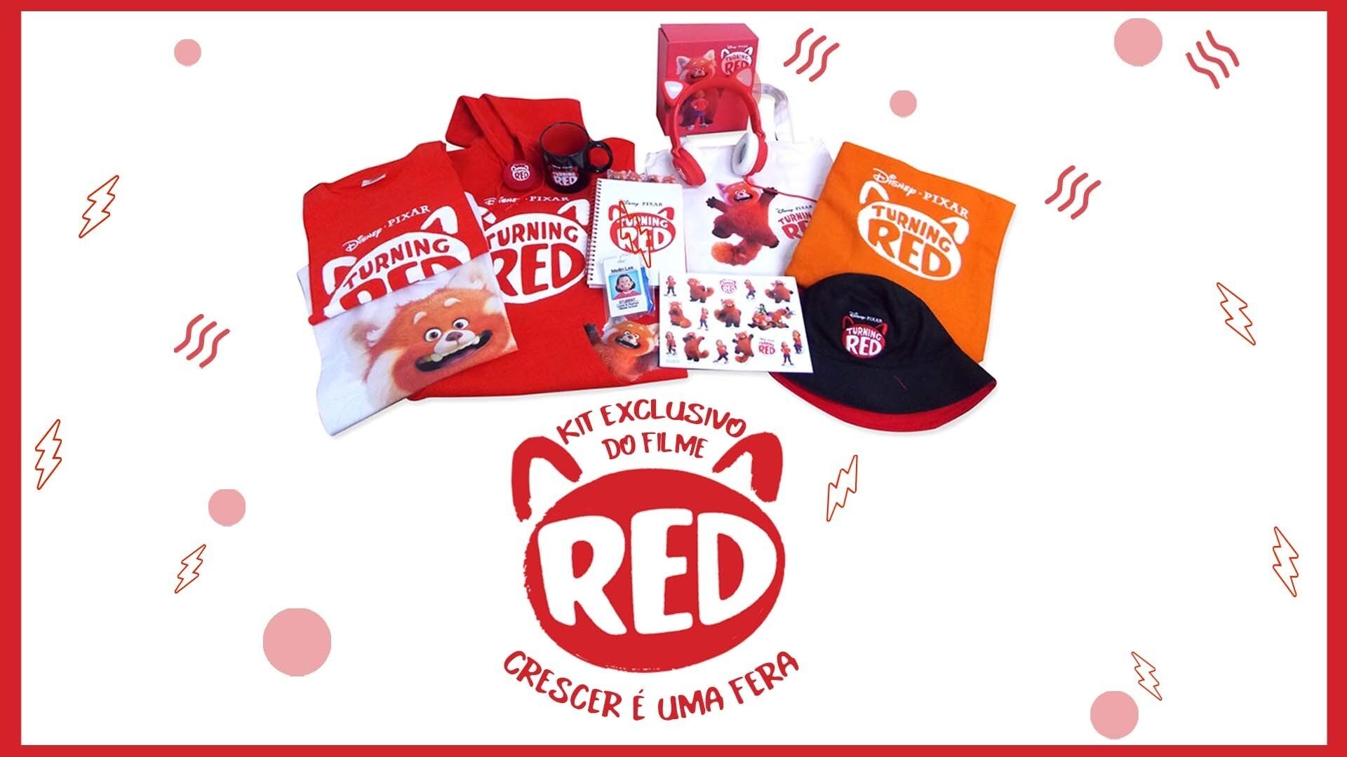 Kit exclusivo do filme "RED: Crescer é Uma Fera"
