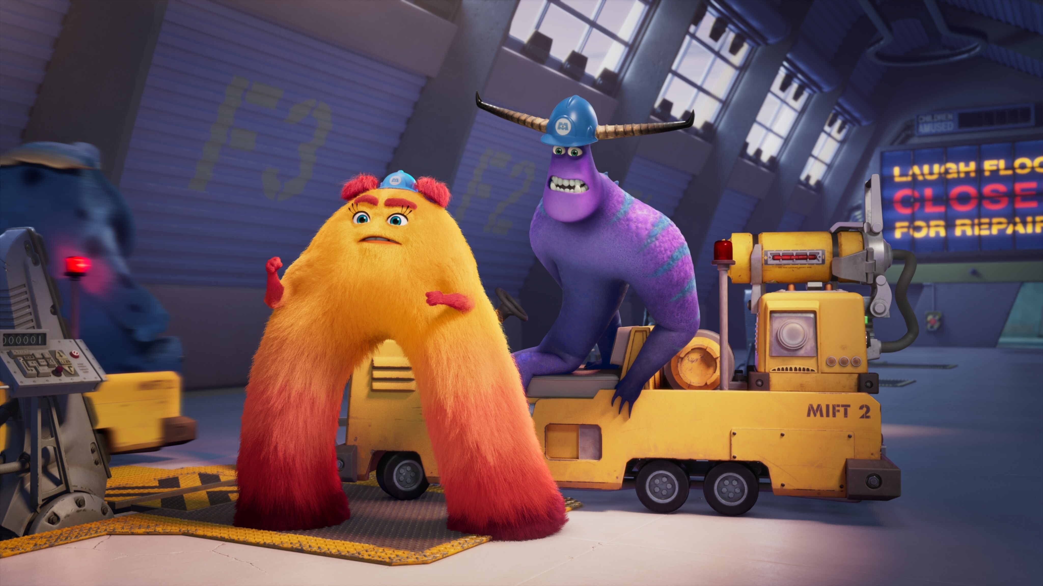 MONSTERS AT WORK - "Meet Mift" - When Tylor is initiated into MIFT during a bizarre ritual, he wants nothing more than to get away from his odd coworkers. But when an emergency strikes Monsters, Inc., MIFT kicks into action and Tylor develops a hint of respect for the misfit team. (Disney) VAL, TYLOR