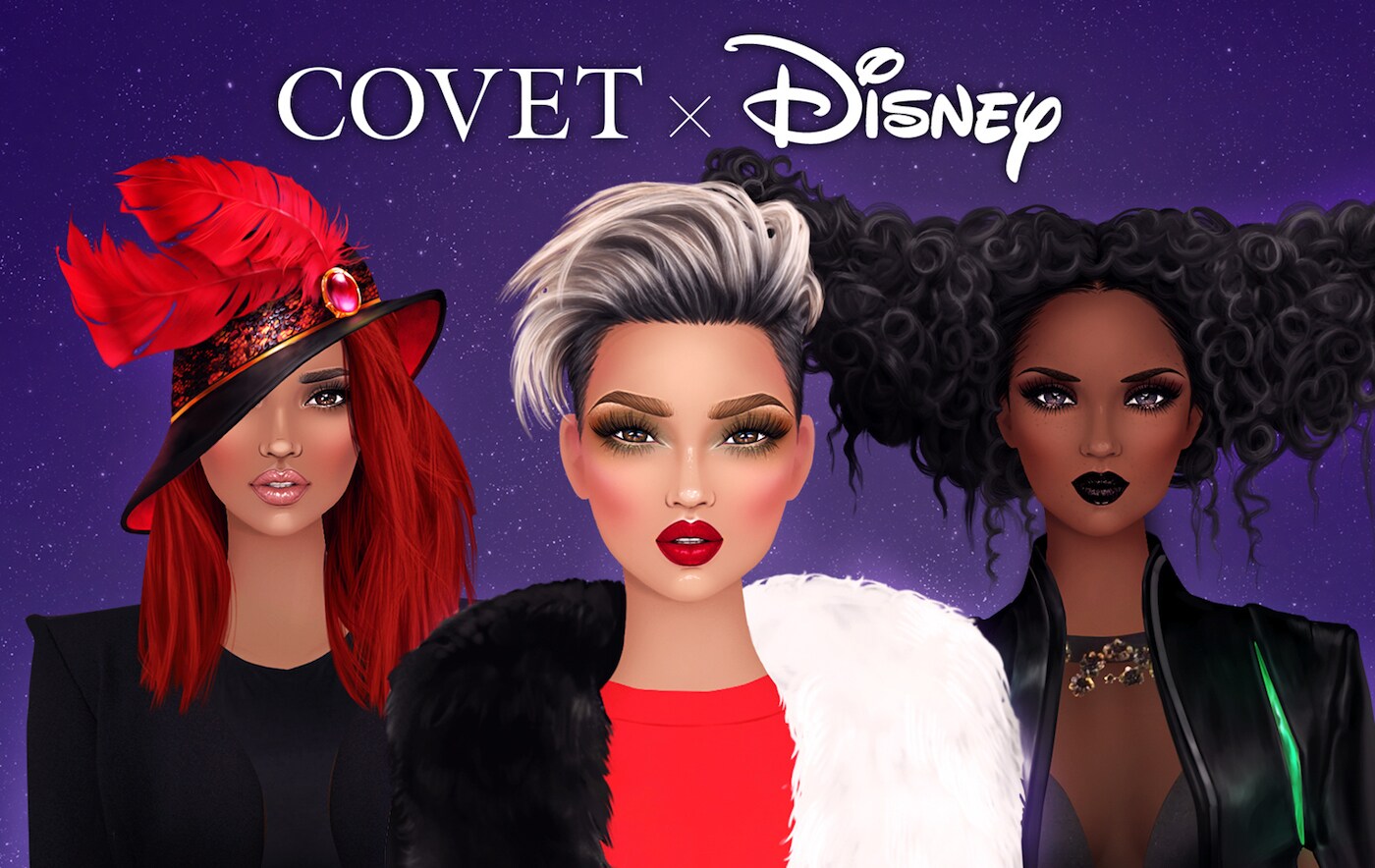 Covet x Disney villains dressed up in new styles