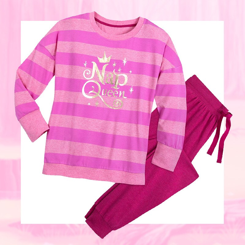 "Nap Queen" pink striped pajama set