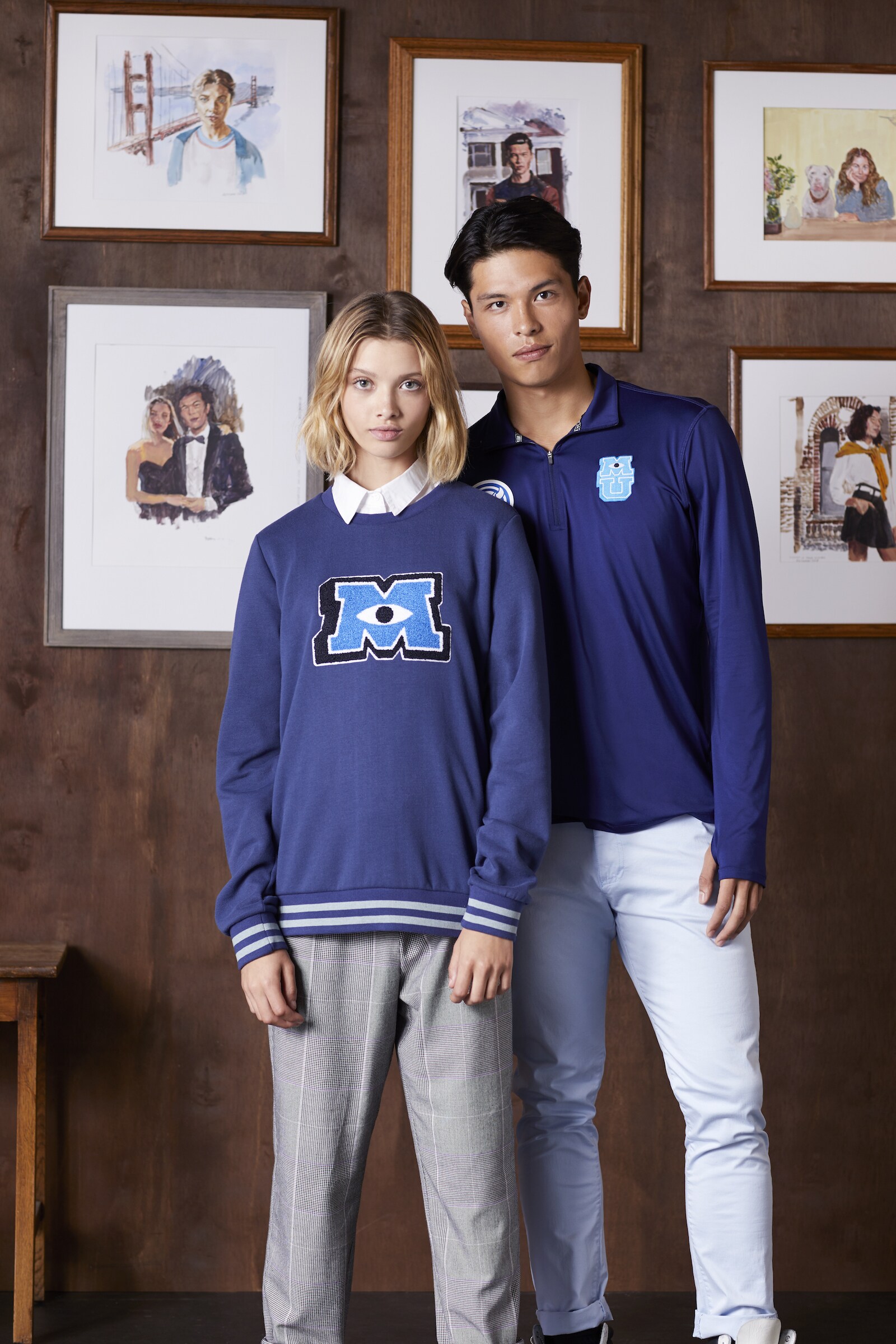 Models wearing clothing from the Monsters University Collection